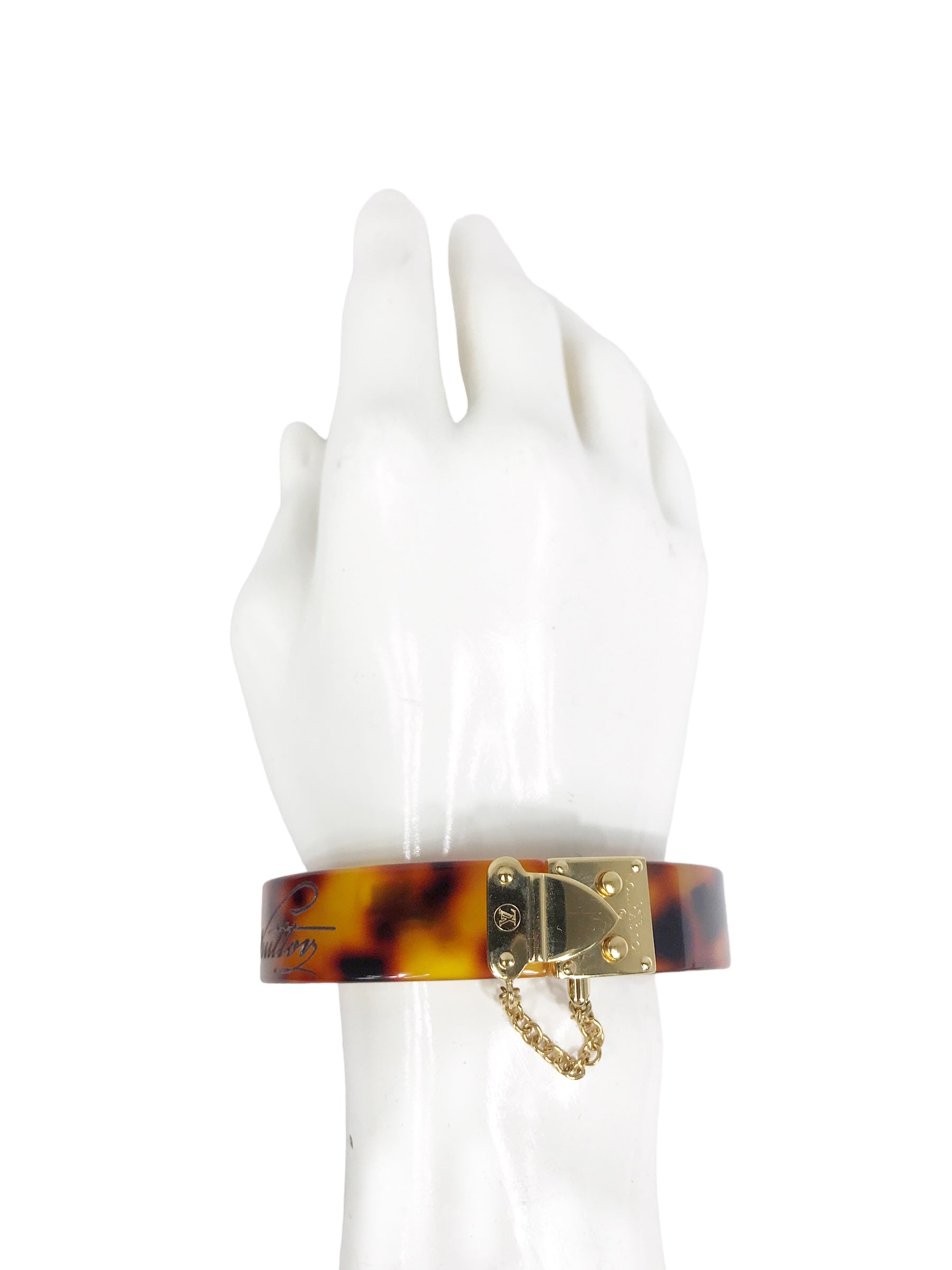 Resin Lock Me Bracelet w/GHW