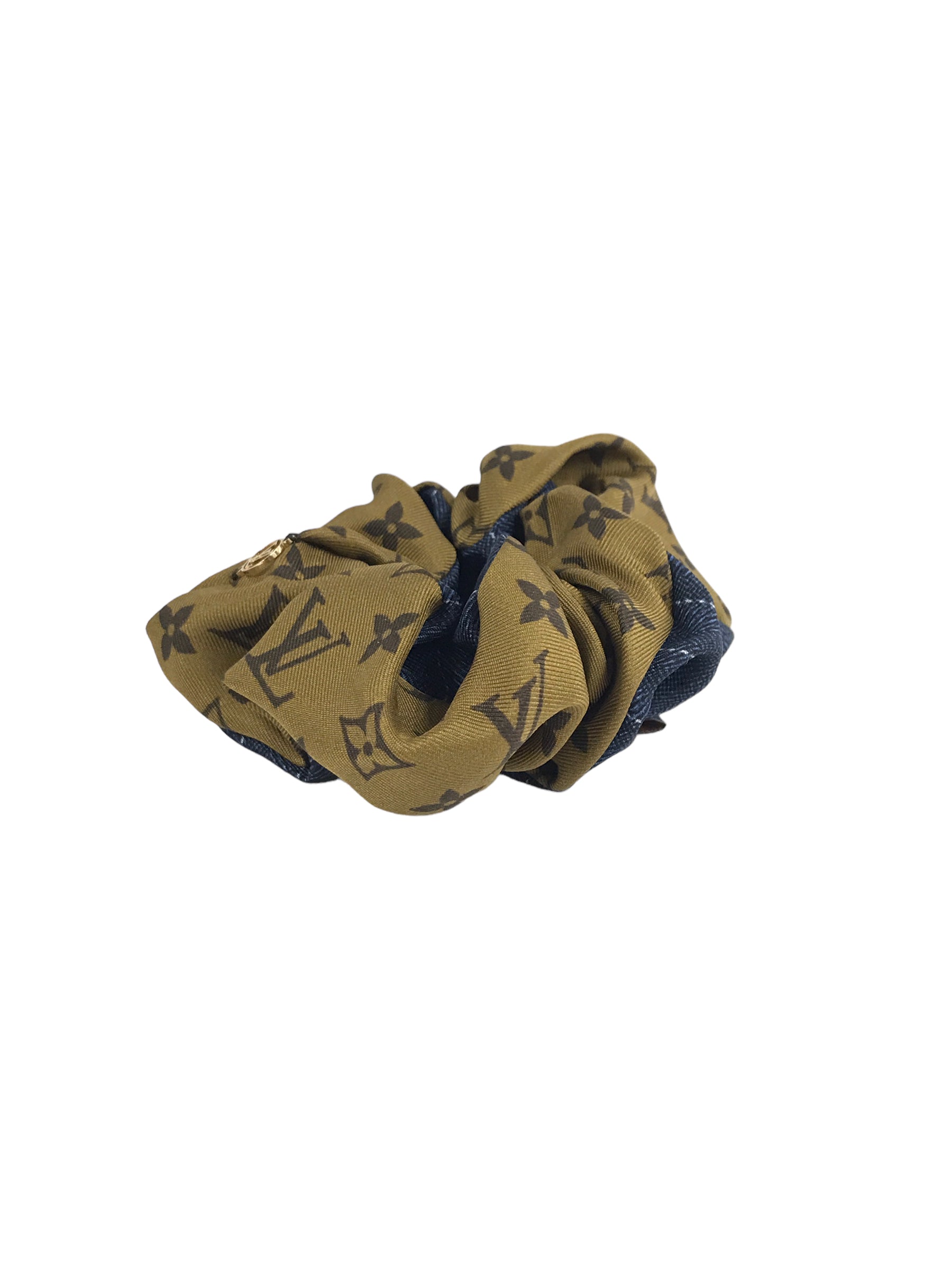 Monogram /Denim Pattern Silk Scrunchie