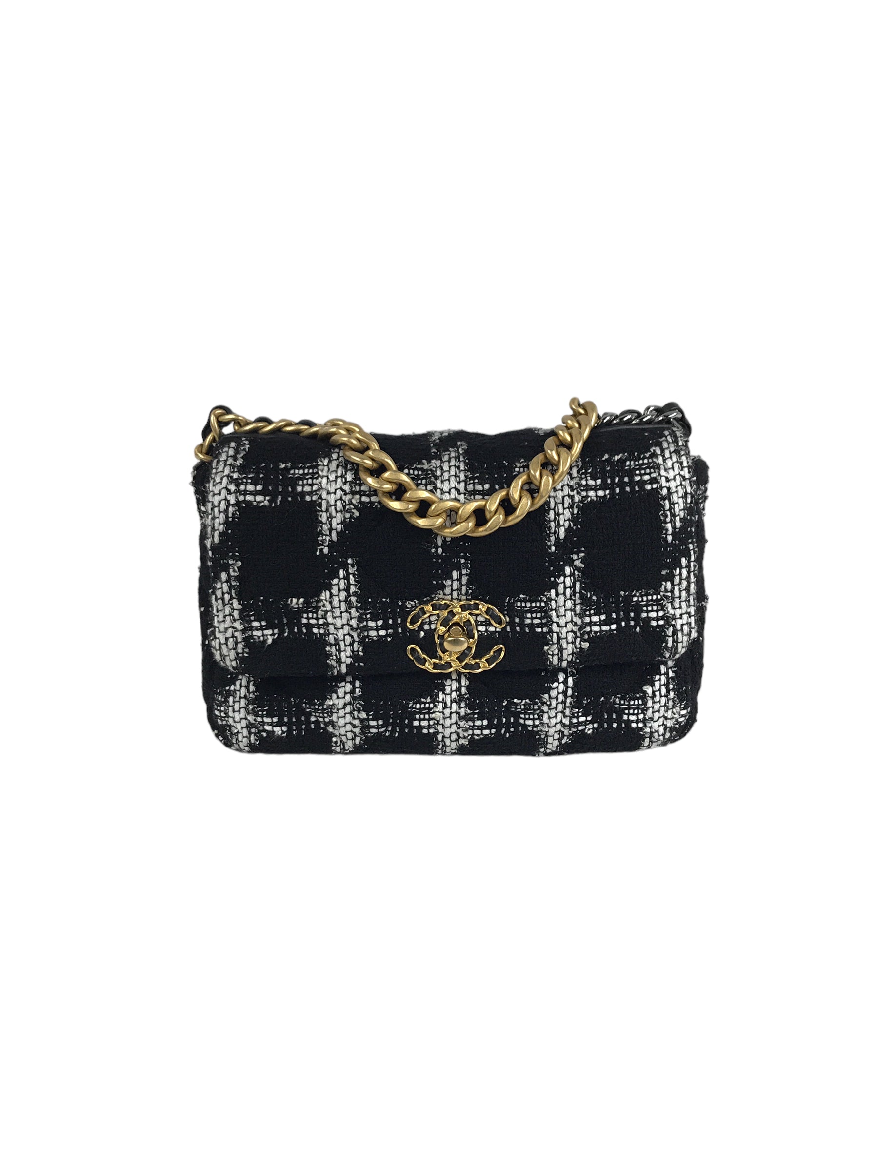 Chanel 19 best sale tweed houndstooth