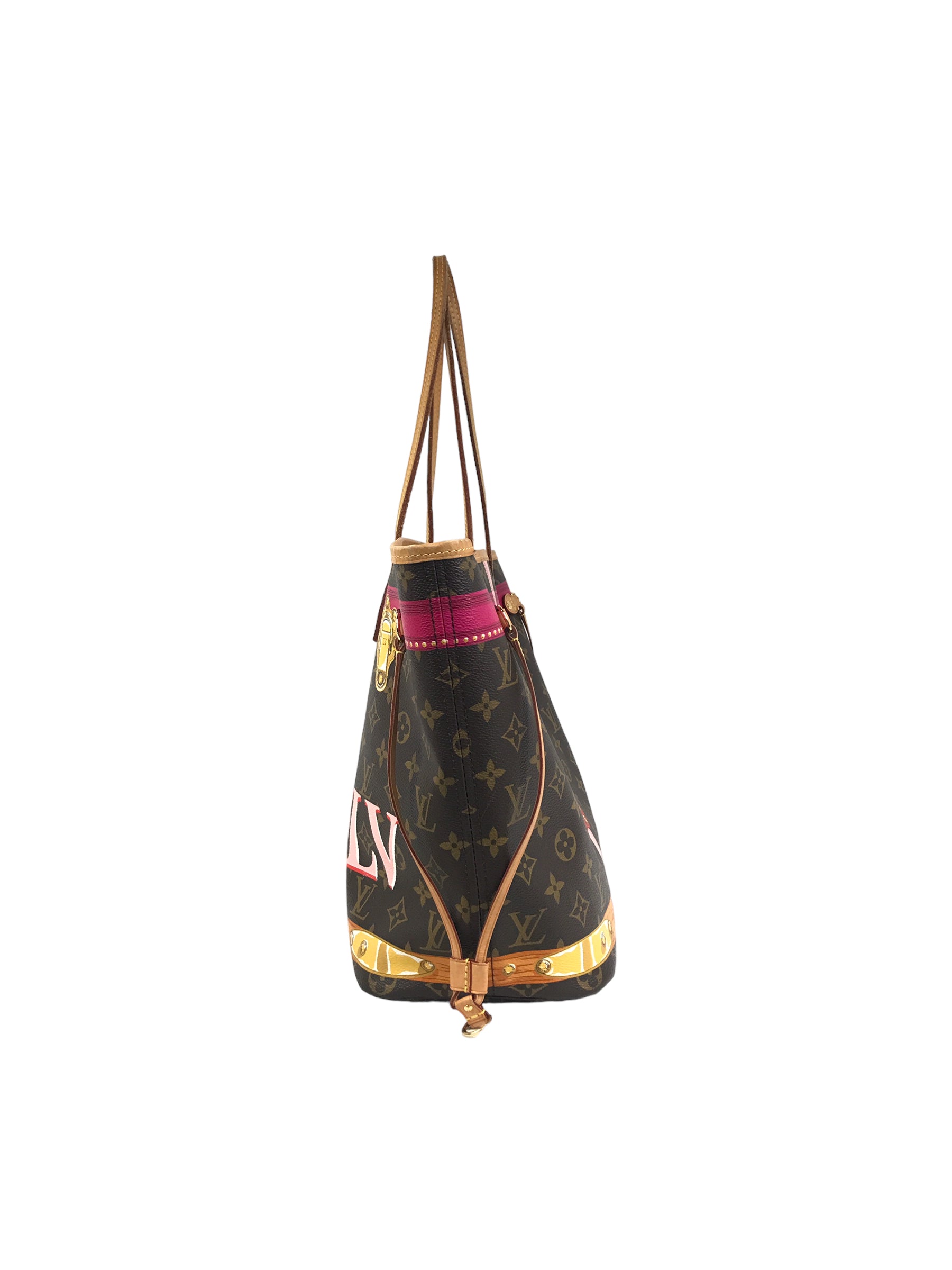 Brown Monogram Canvas “Summer Trunks” Neverfull MM Tote W/GHW- ON LAYAWAY