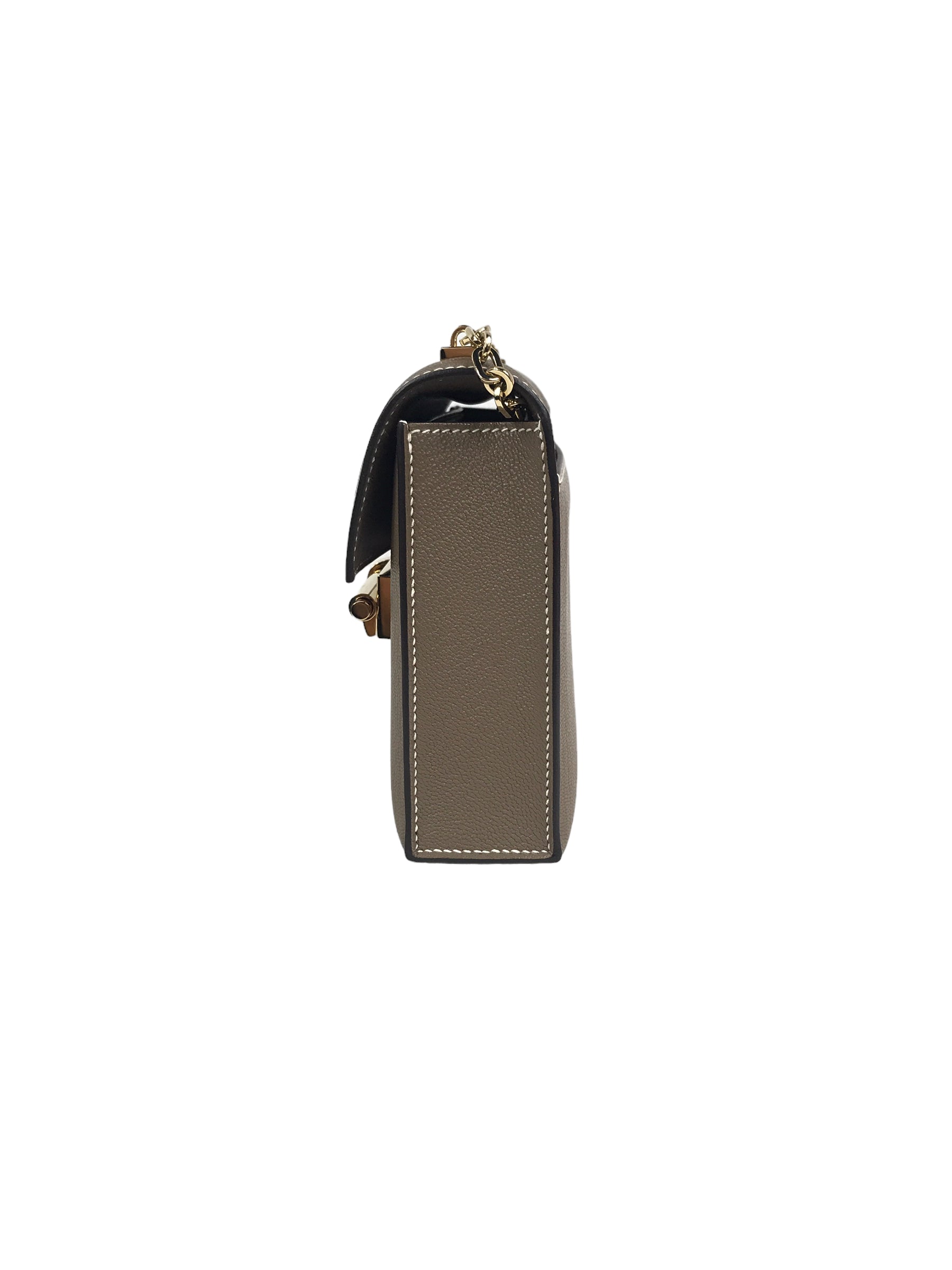 Etoupe Chevre Myssore Verrou Chain Mini Bag W/GHW