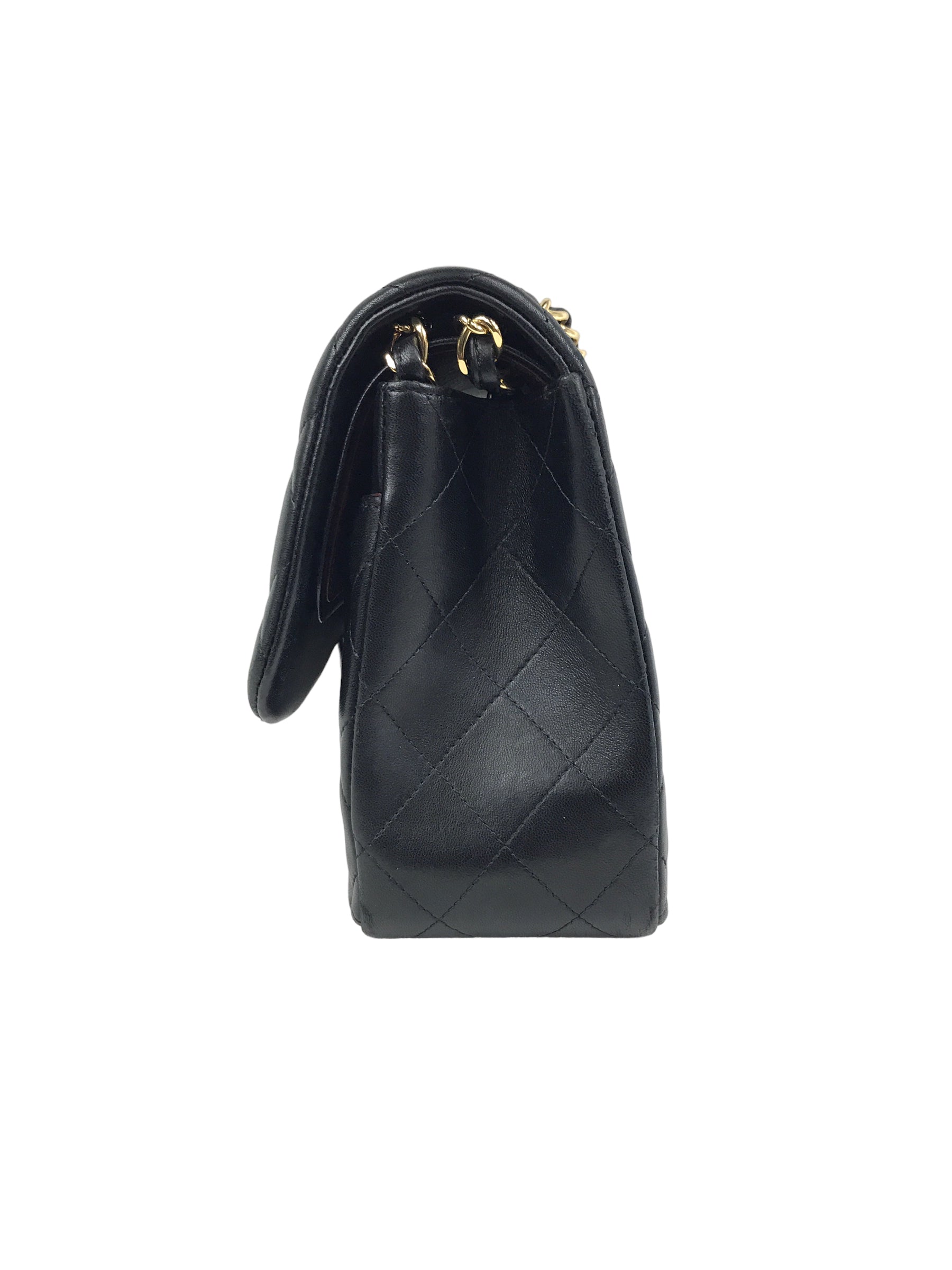 Black Quilted Lambskin Double Flap Jumbo Classics Flap w/GHW
