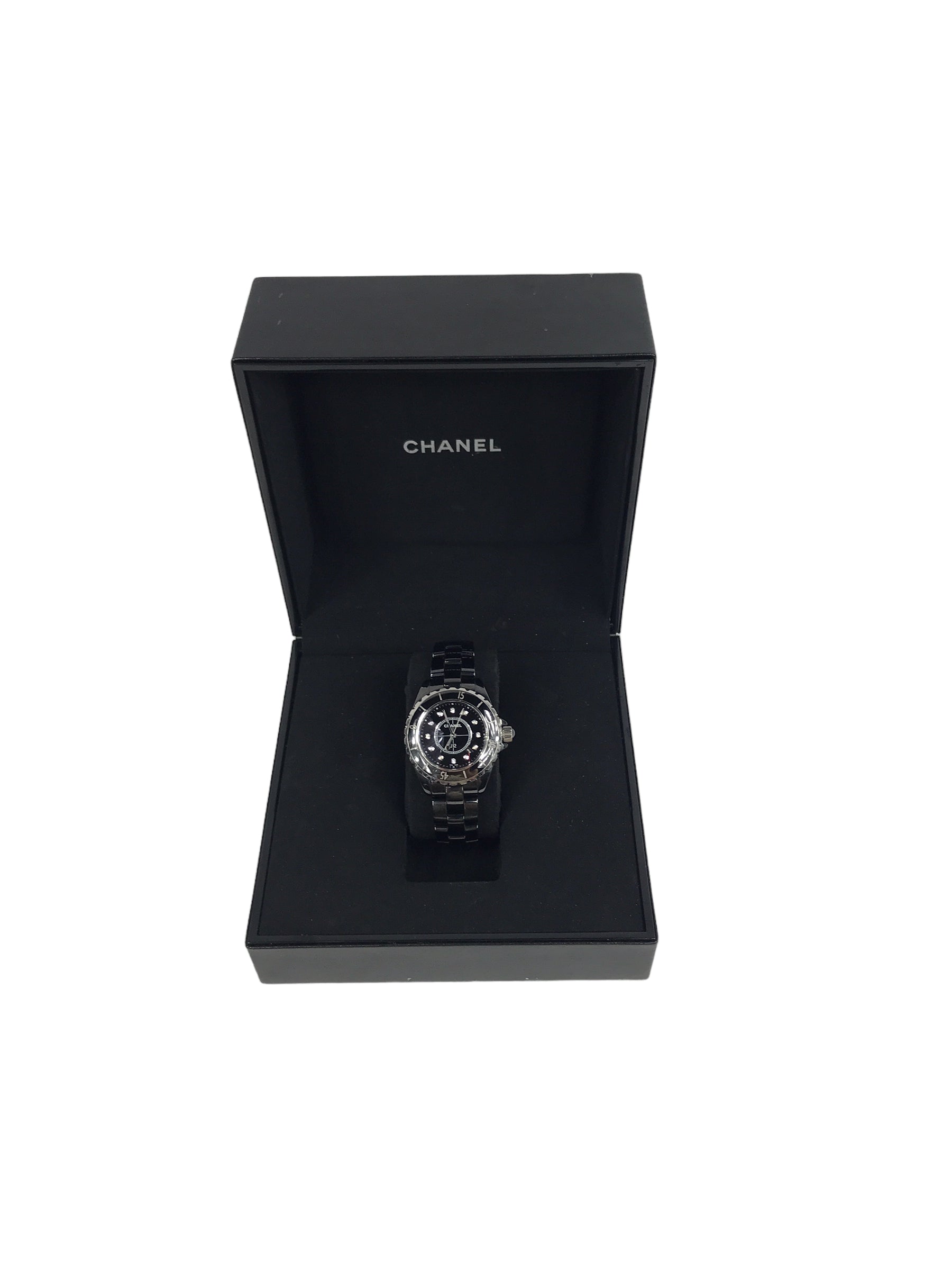 J12 Black Ceramic 33mm w/accent Diamond Watch