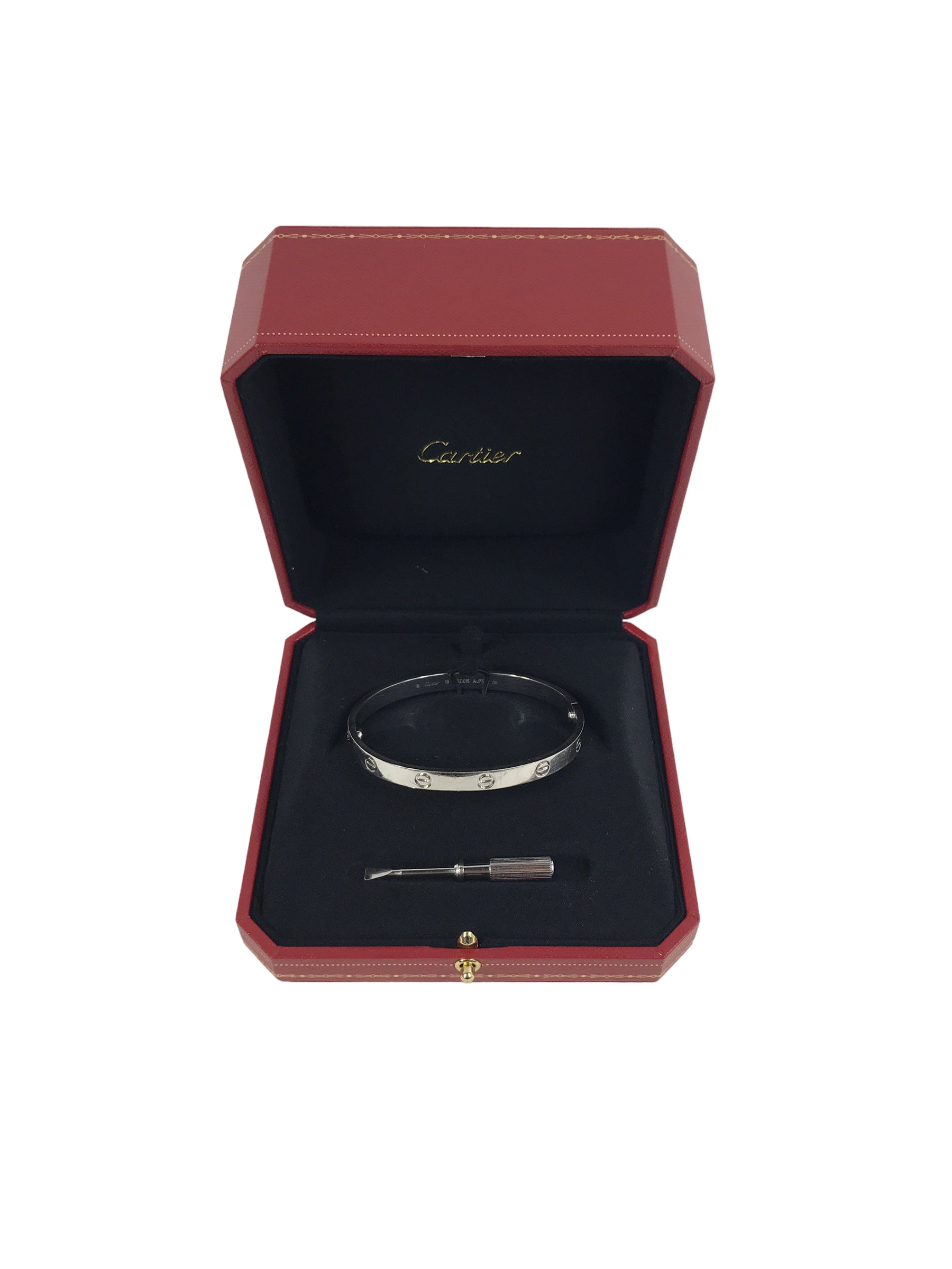 White Gold Love Bangle