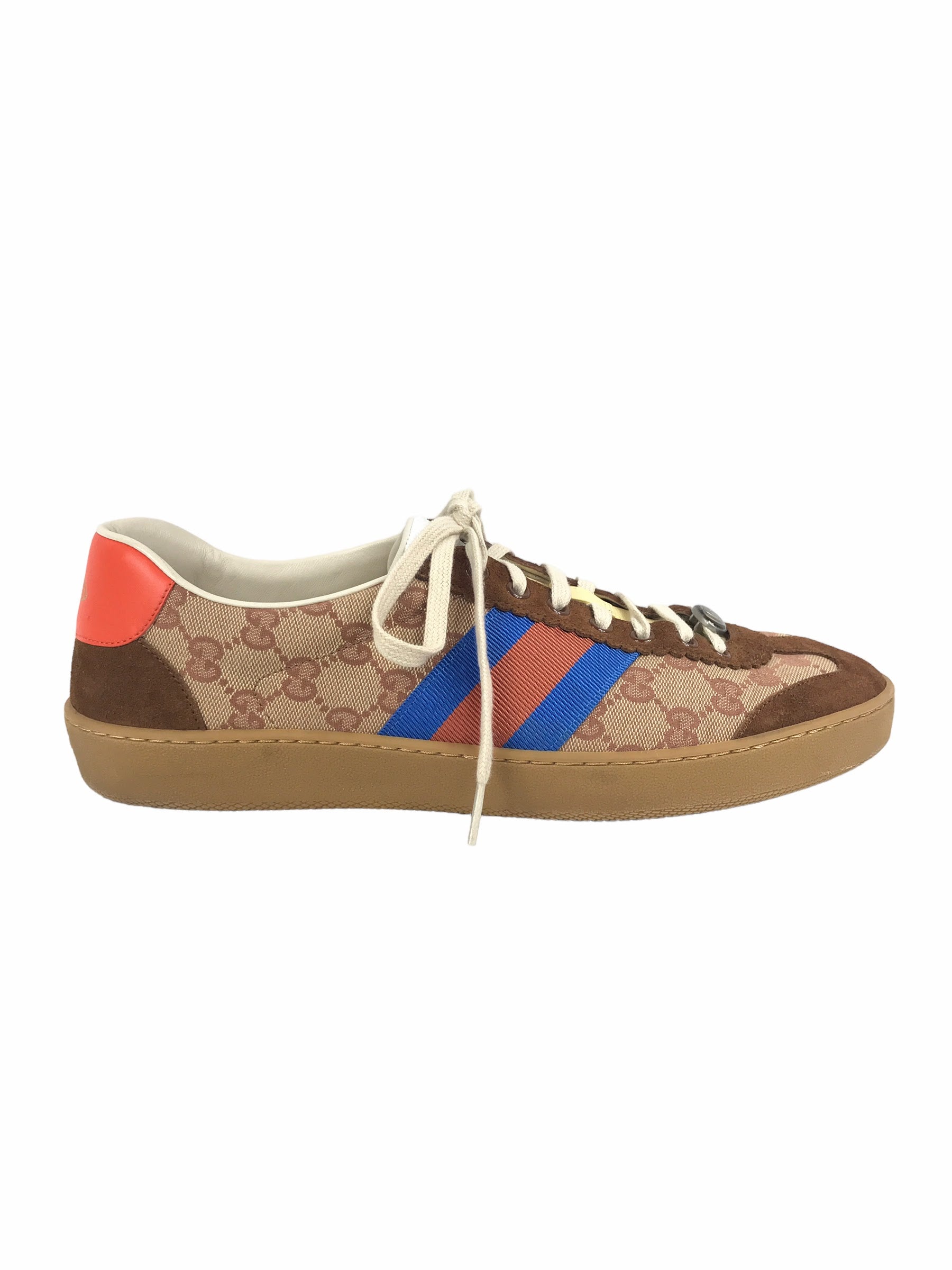Brown Suede/Brown Monogram Web Men's G74 Sneakers