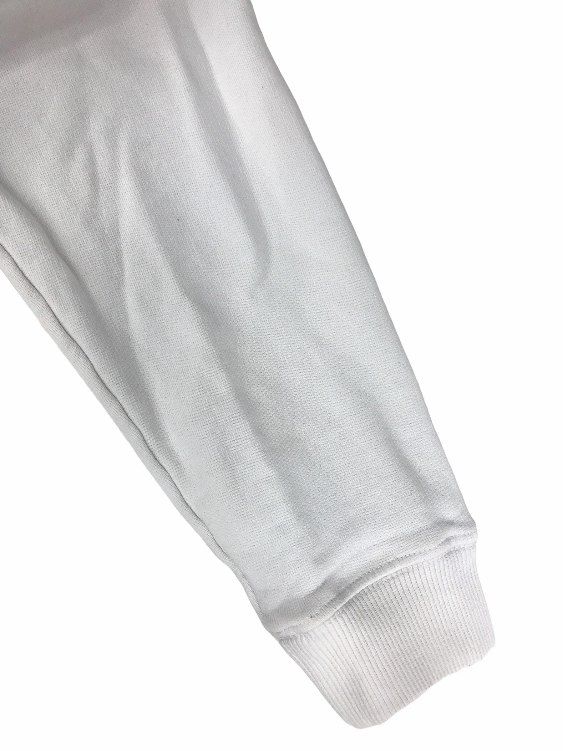 White Logo Printed Cotton Hoodie Sweater