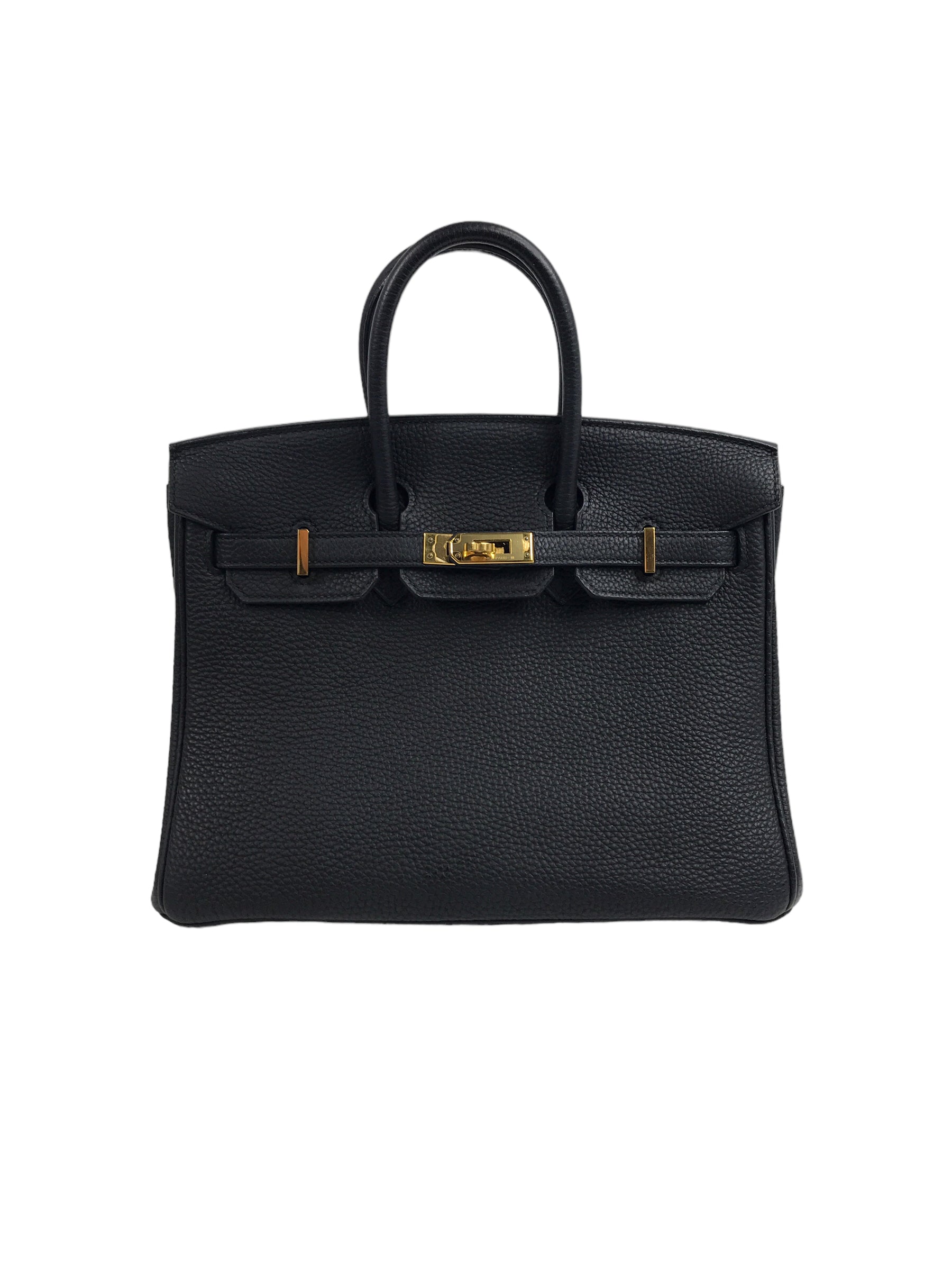 Hermes Noir Black Togo Gold Hardware Birkin 25 Handbag Bag Tote