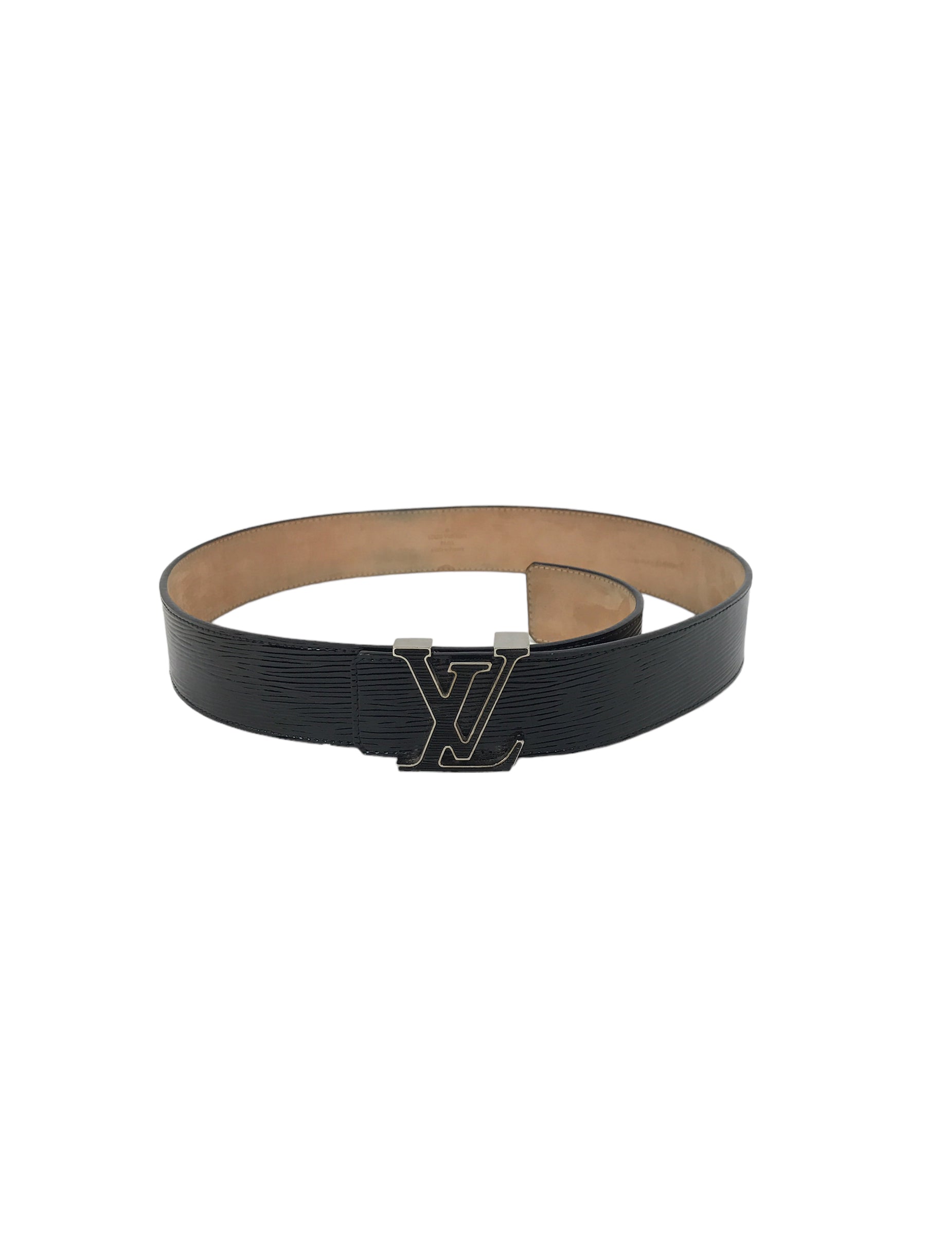 Black Epi Leather LV Belt w/SHW