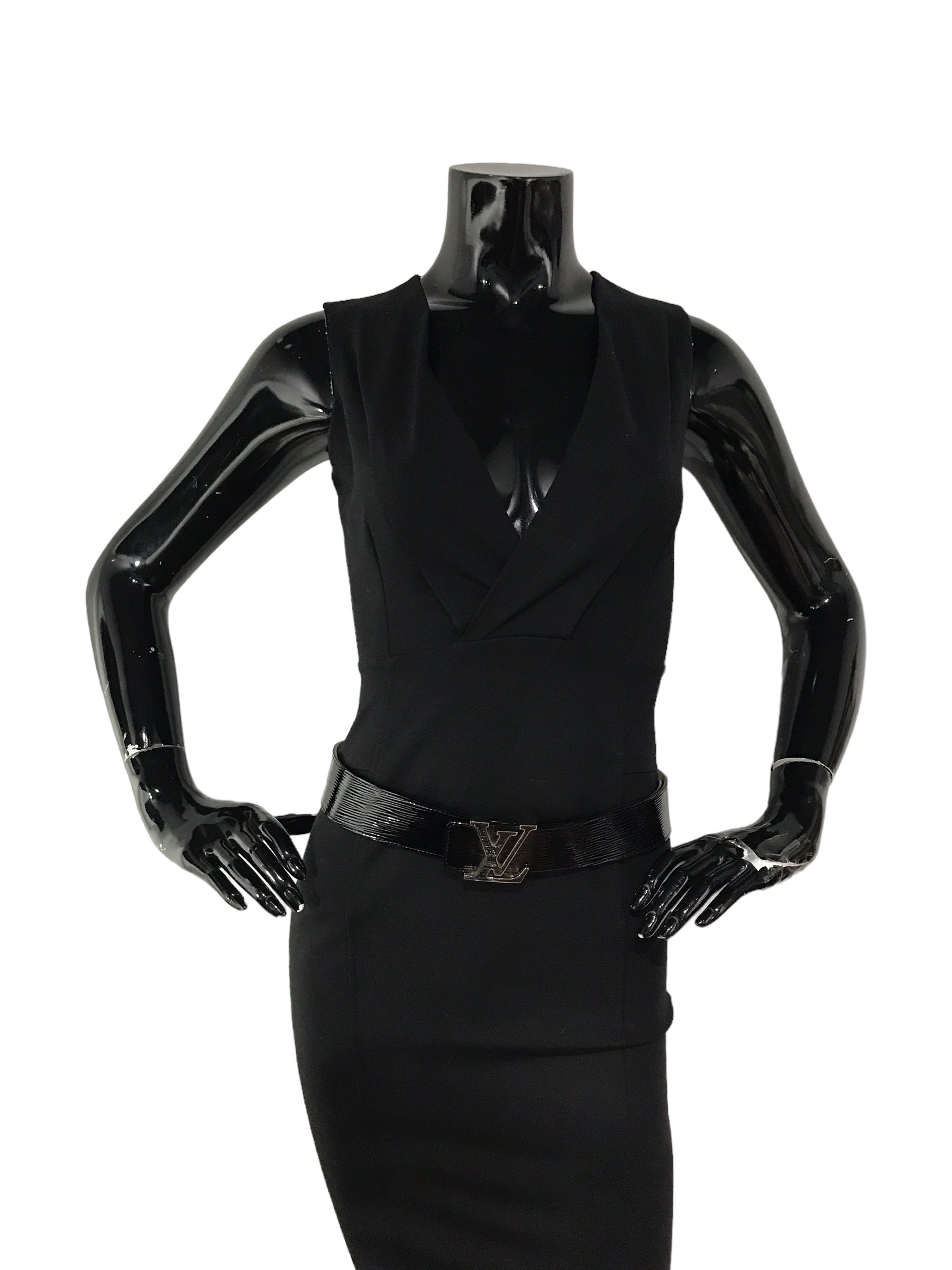 Black Epi Leather LV Belt w/SHW