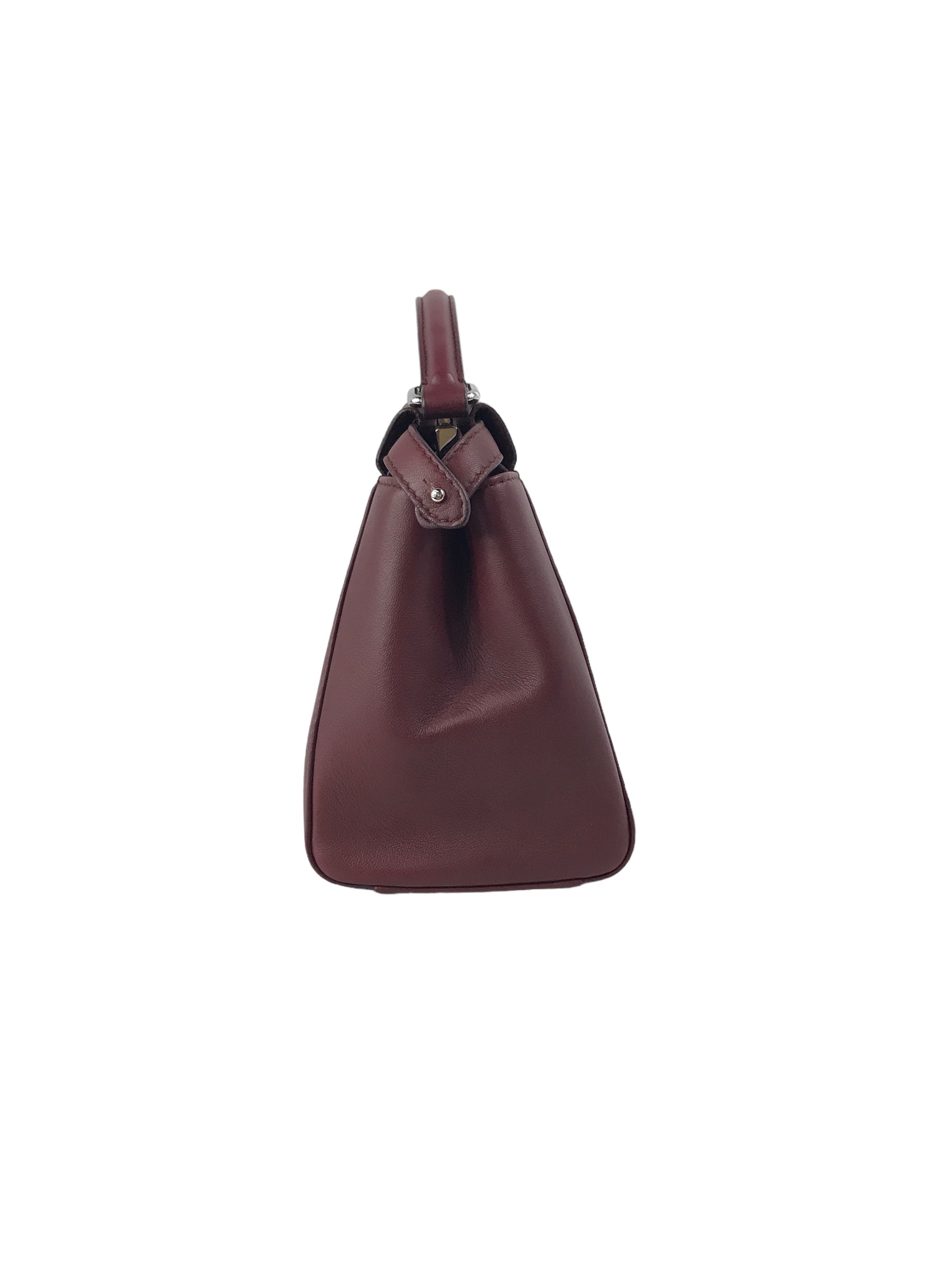 Burgundy Mini Peekaboo w/ removable monogram coated canvas peekaboo defender case w/SHW