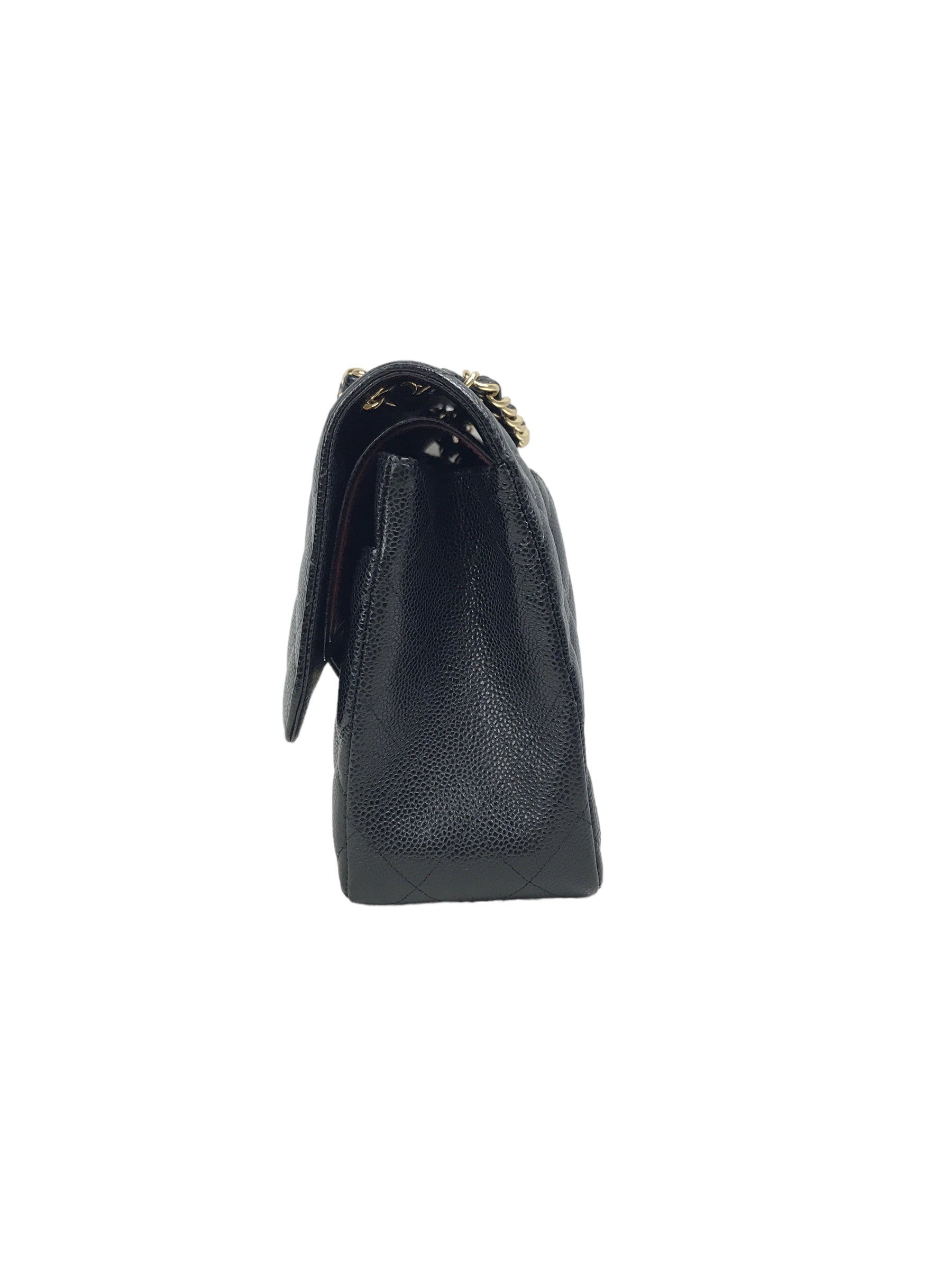 Black Caviar Quilted Double Flap Jumbo w/GHW