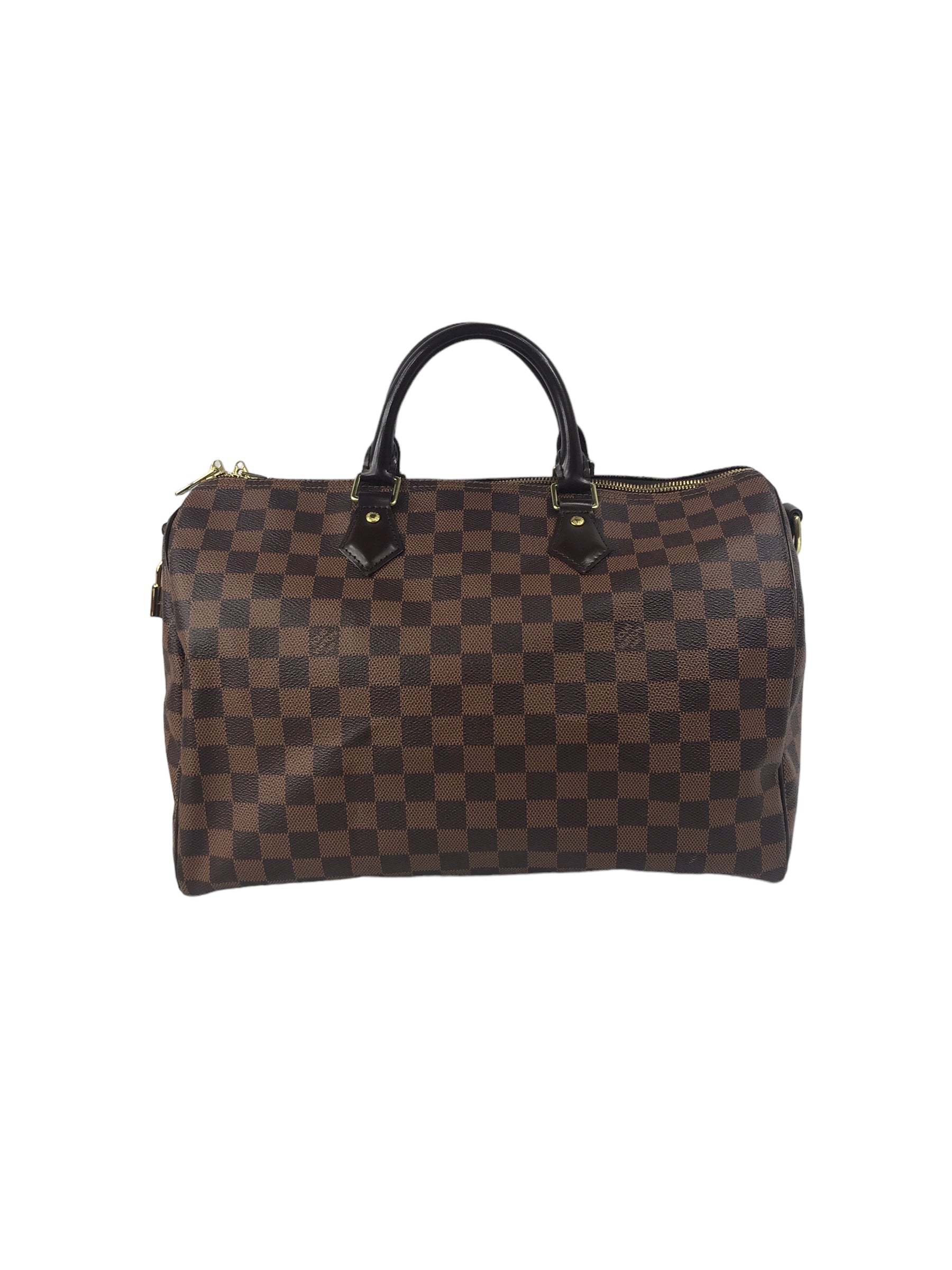 Monogram Coated Canvas Damier Ebene Speedy Bandouliere 35 w/GHW