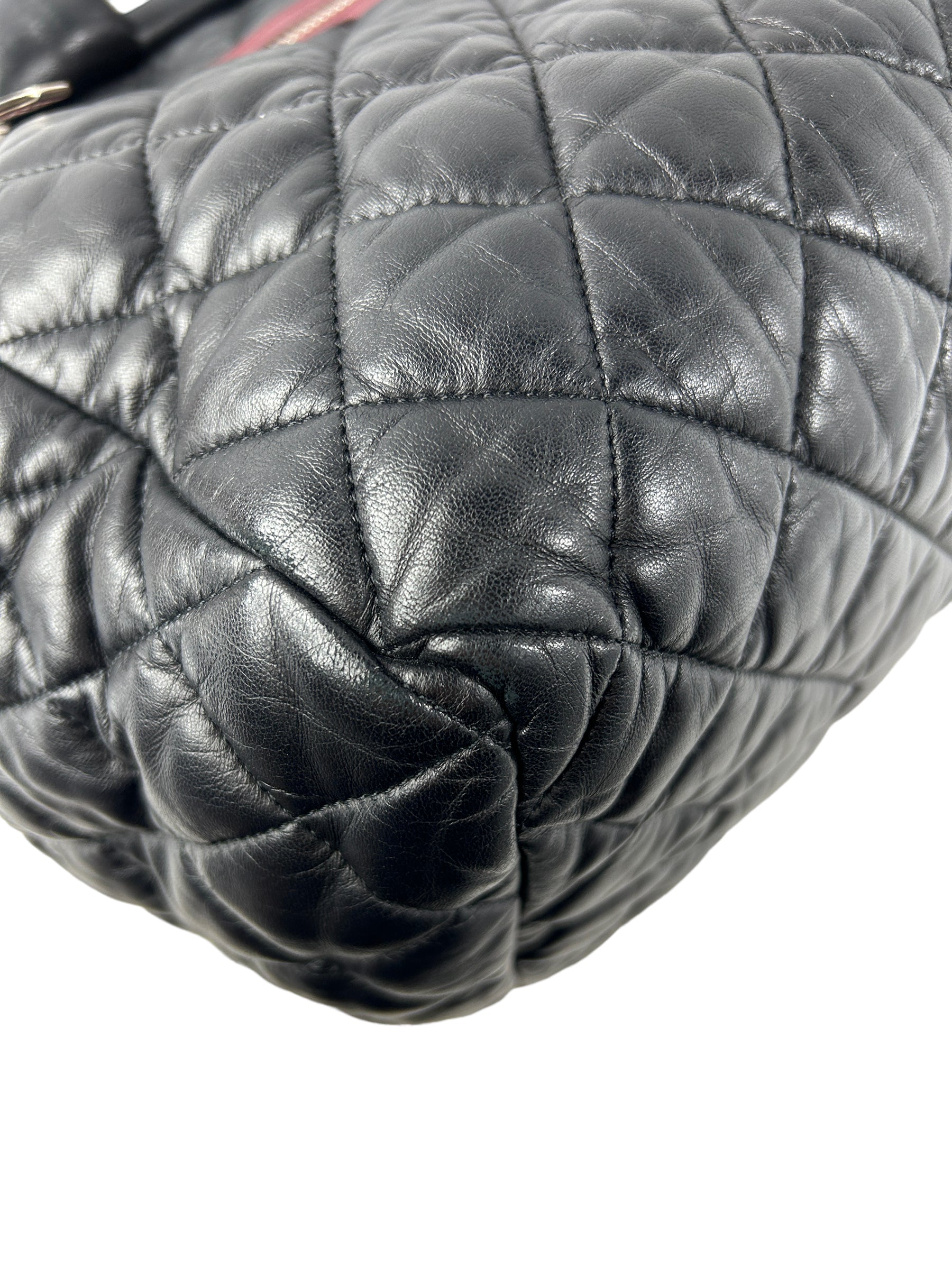 Black Quilted Lambskin Coco Cocoon Bowler Travel Bag w/SHW