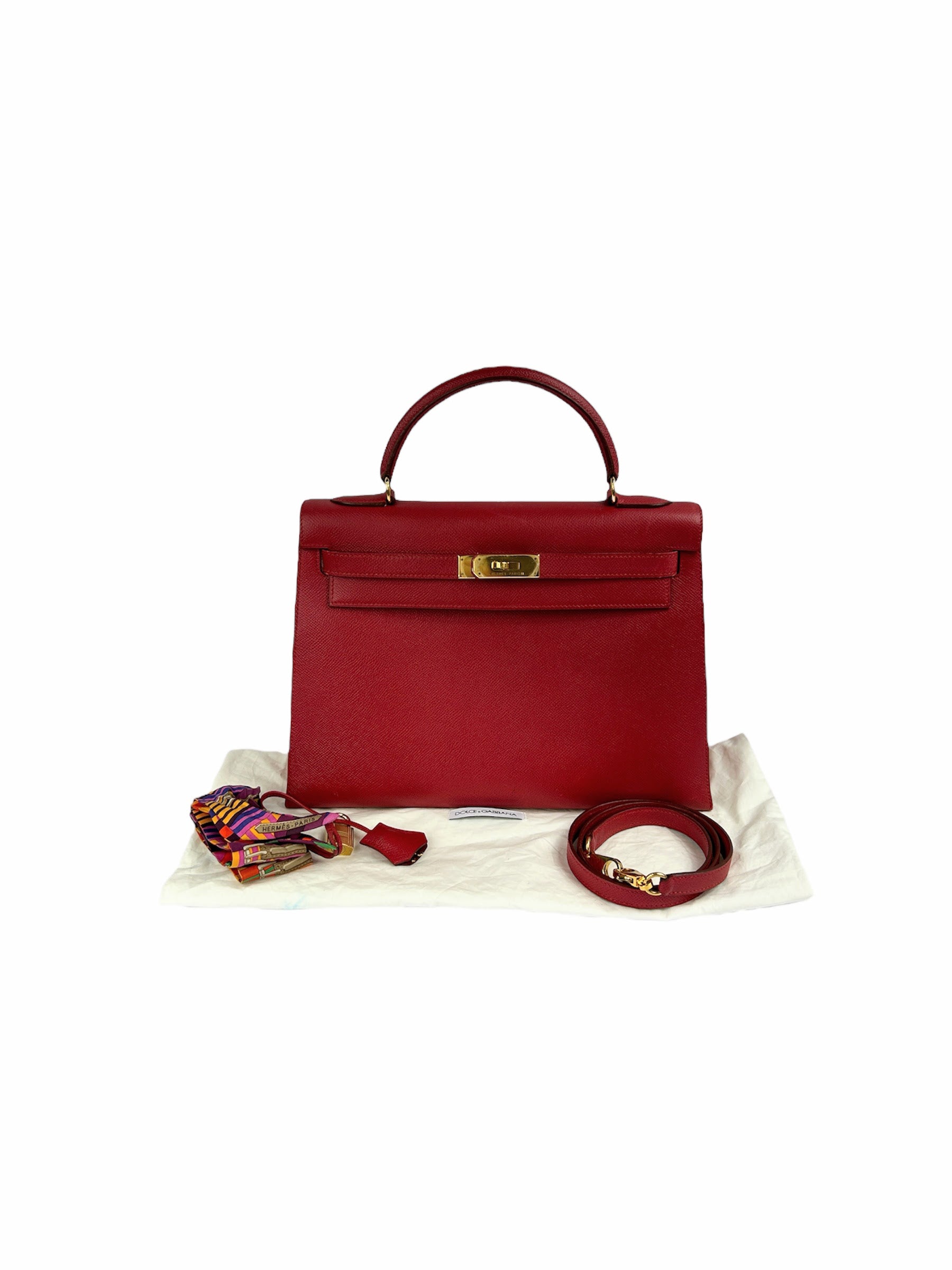 Hermes Rouge Epsom Kelly 32 w/GHW