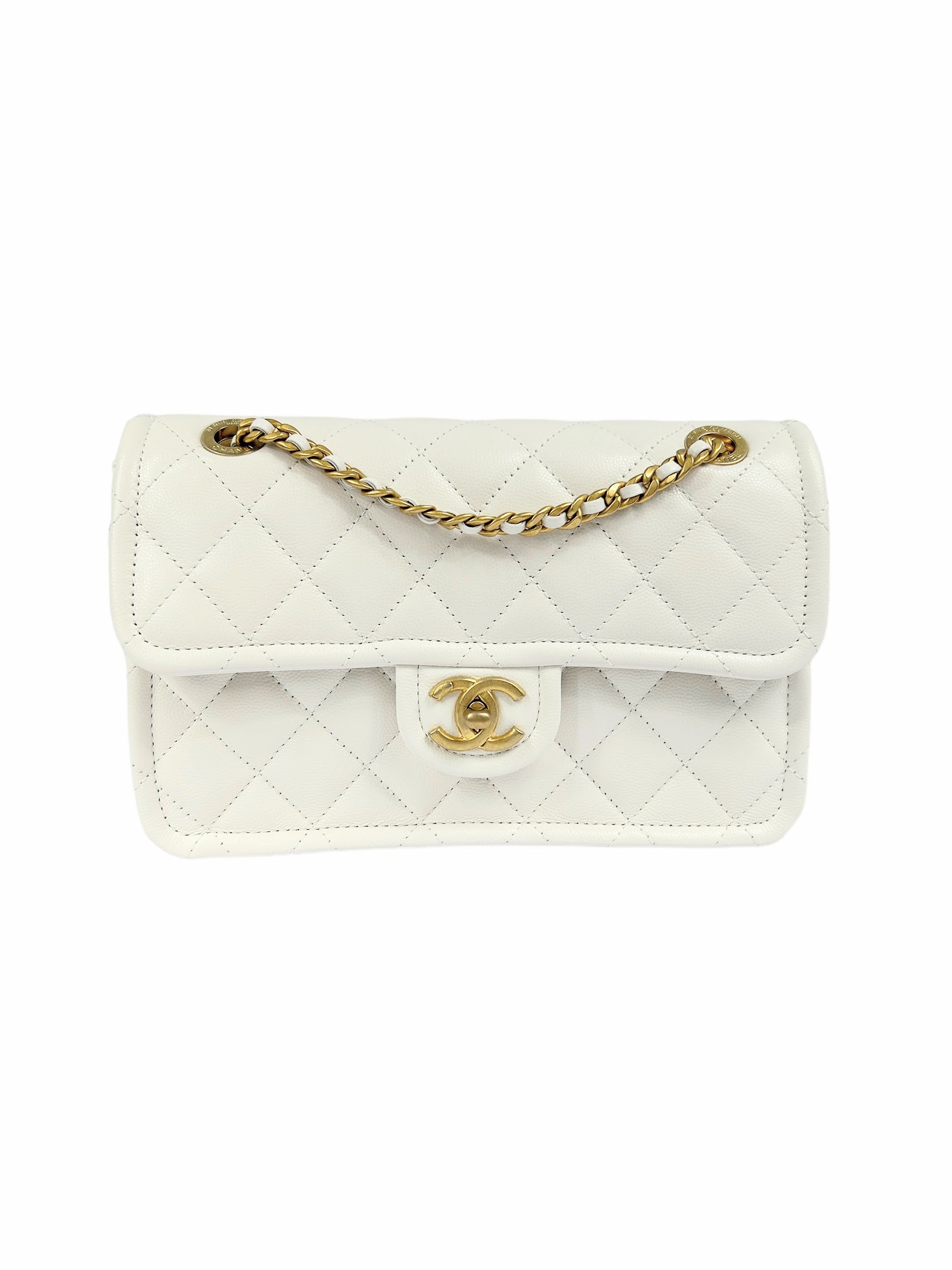 White Caviar CC Timeless Flap Bag w/AGHW