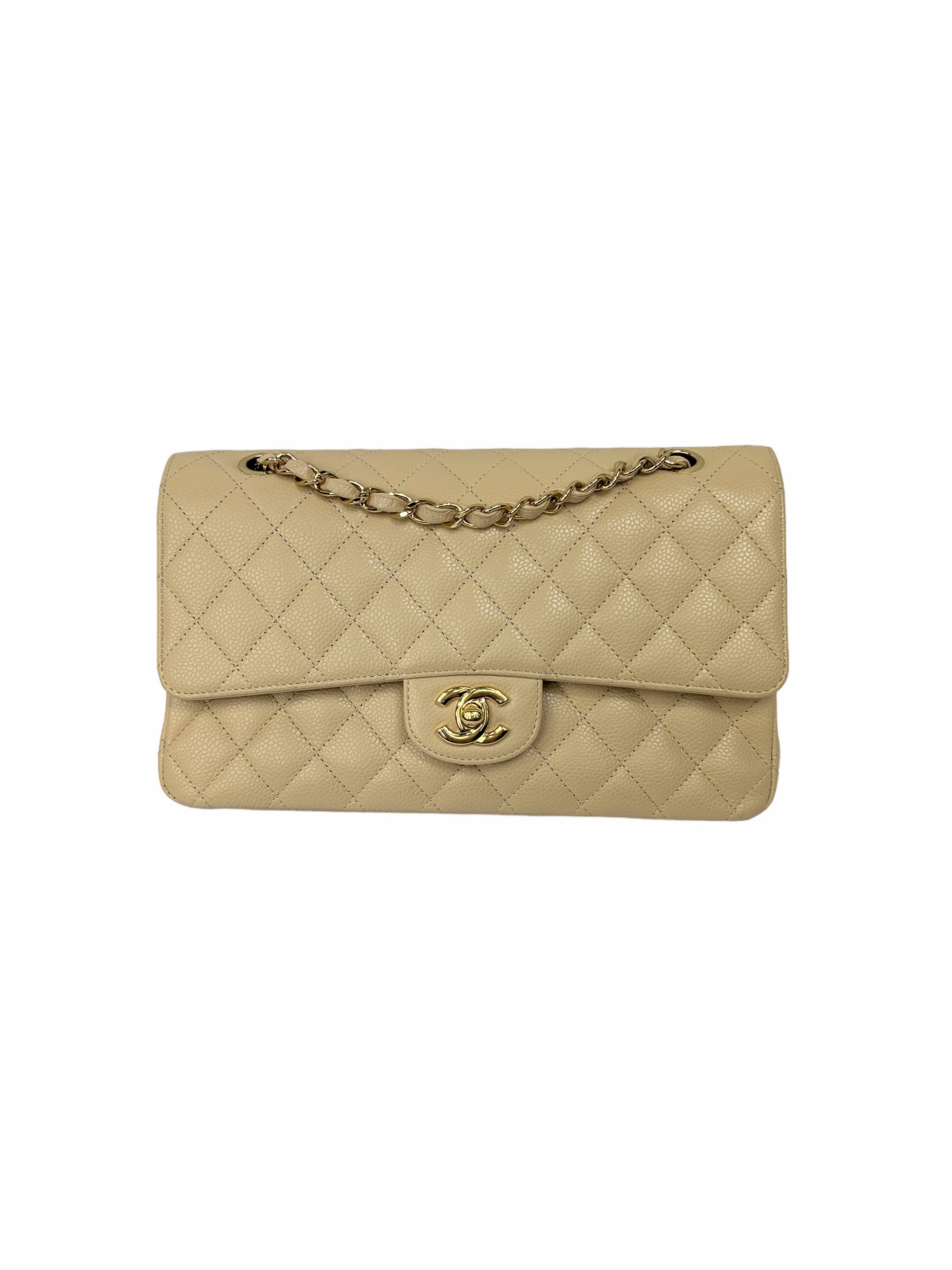 Nude Caviar Quilted Medium Classic Double Flap w/GHW-ON LAYAWAY