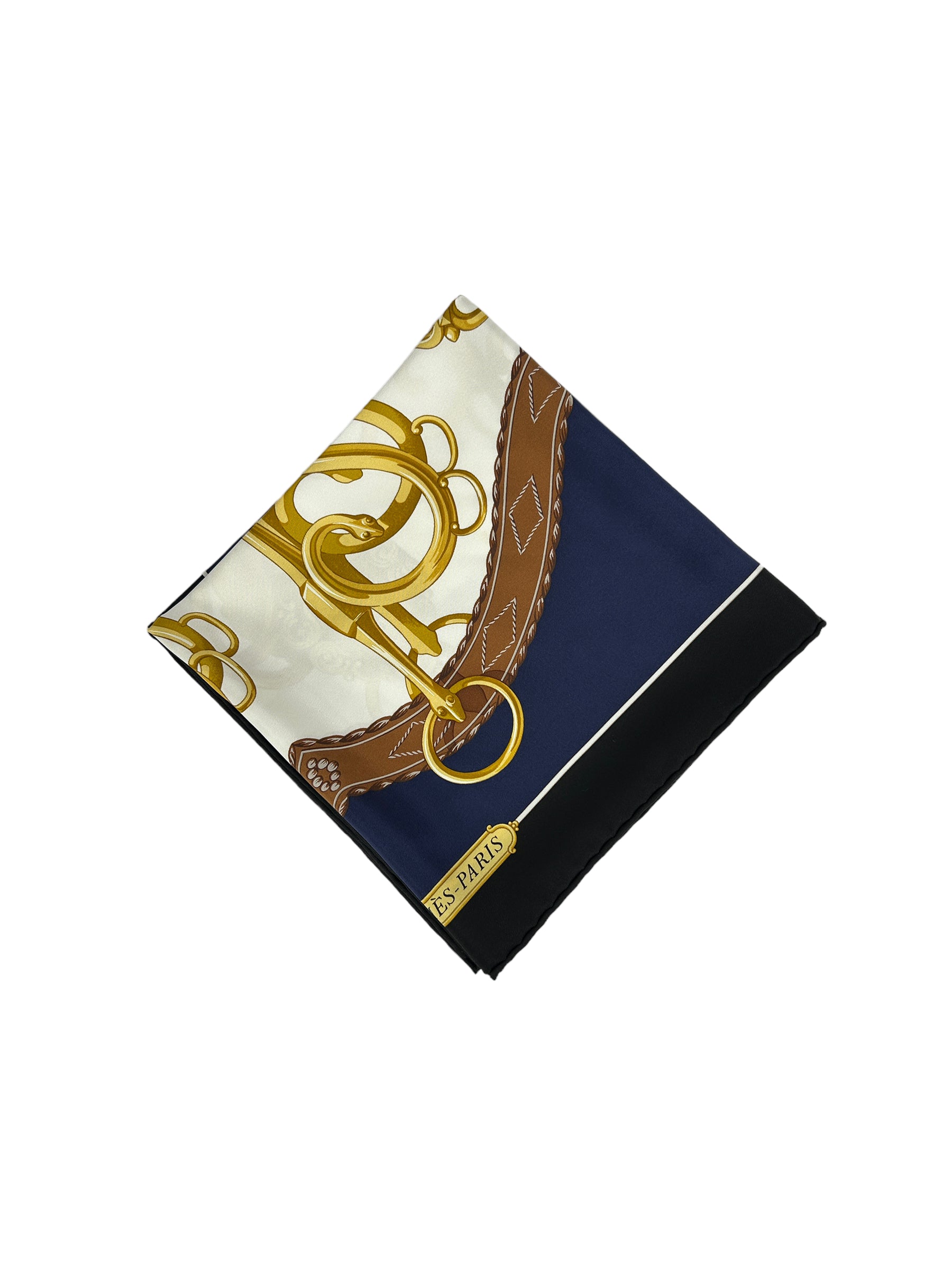 Noir/Marine/Blanc "Lift Profile" Silk Scarf-ON LAYAWAY