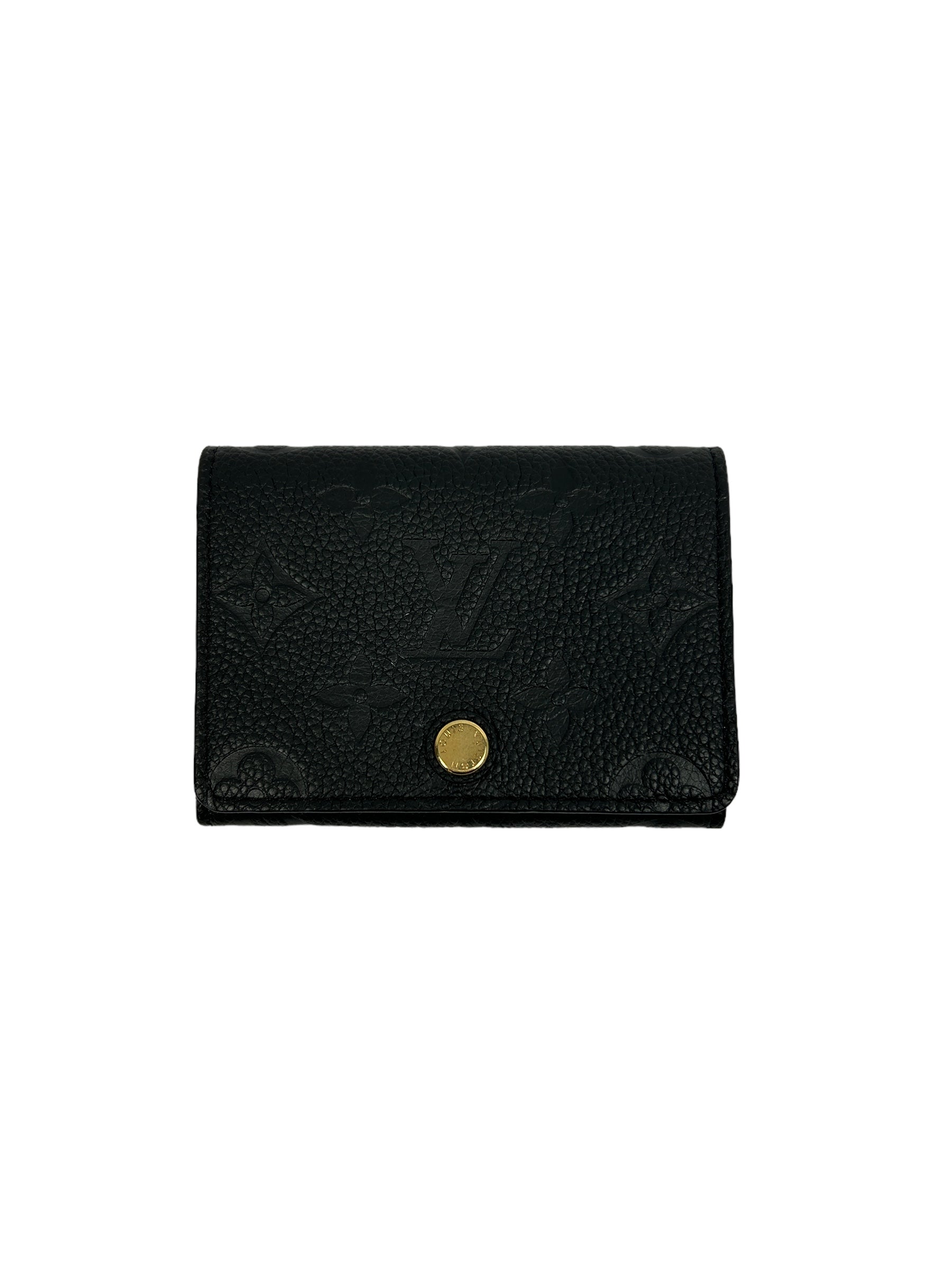 Black Empriente Cowhide Leather Mini Victorine Wallet w/ GHW