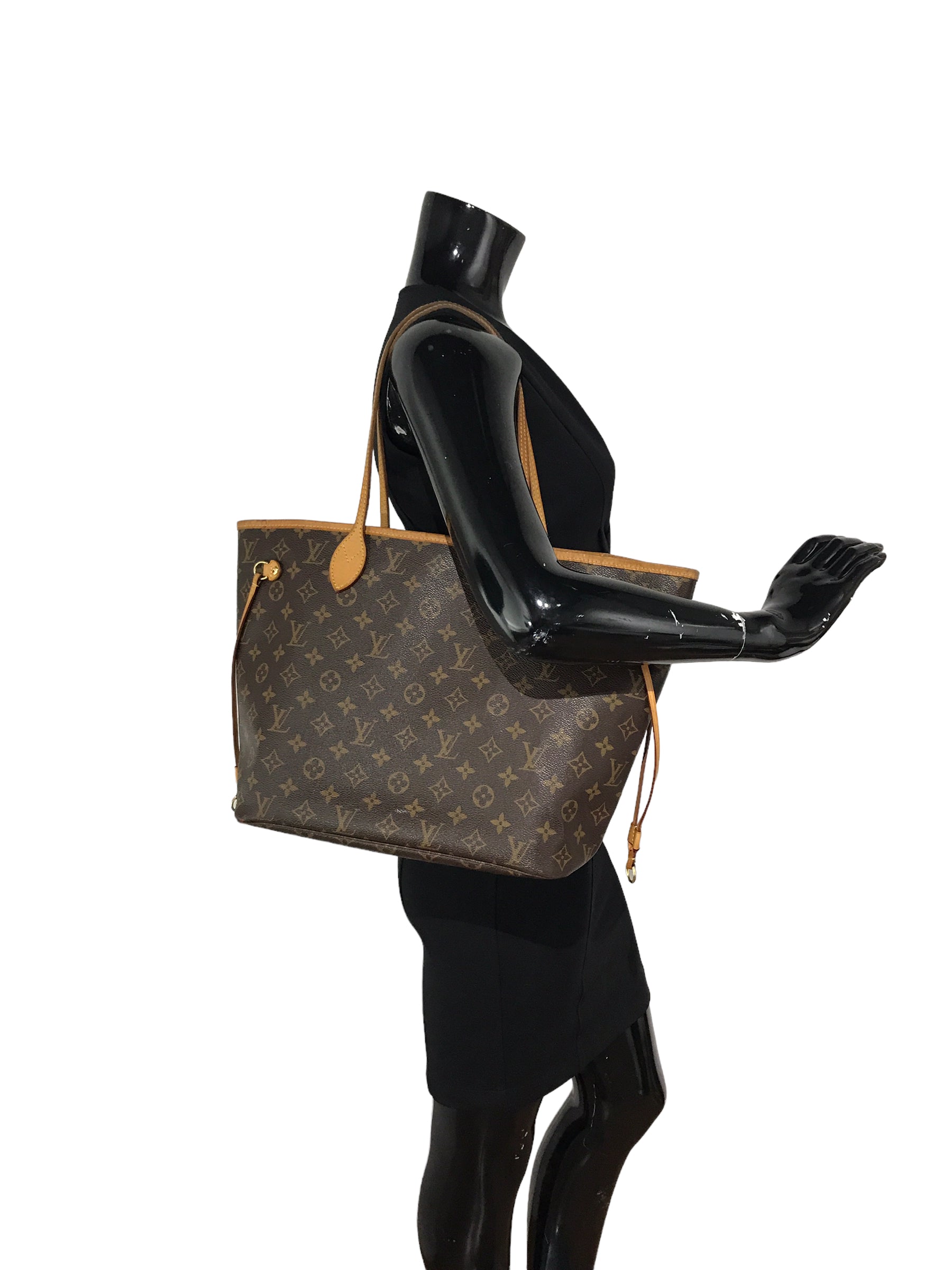 Monogram Neverfull MM Tote Bag w/GHW