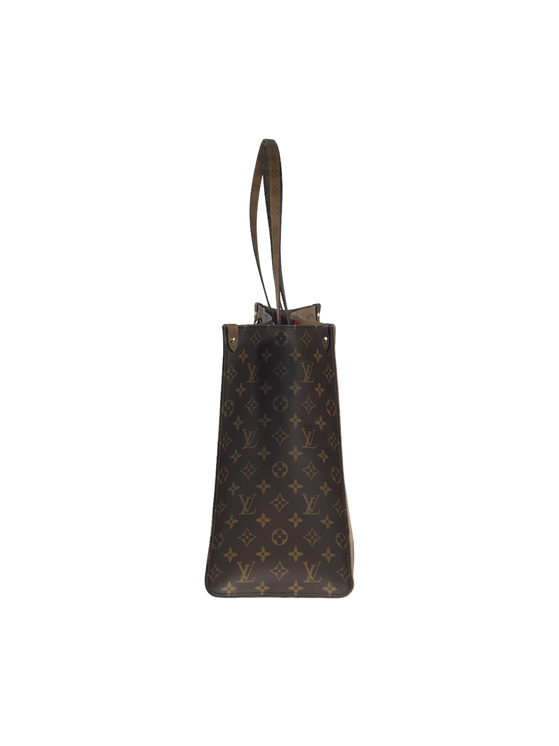 Brown Monogram Reverse Canvas OnTheGo GM Tote Bag W/GHW