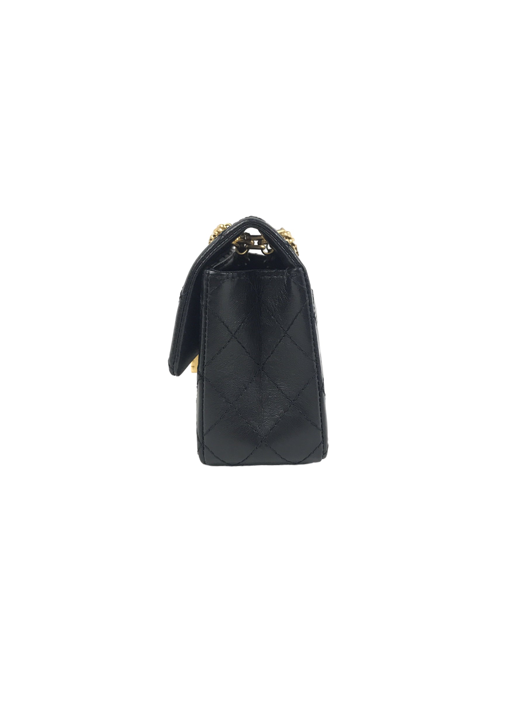 Black Quilted Crinkled Lambskin Reissue Mini 2.55 W/AGHW
