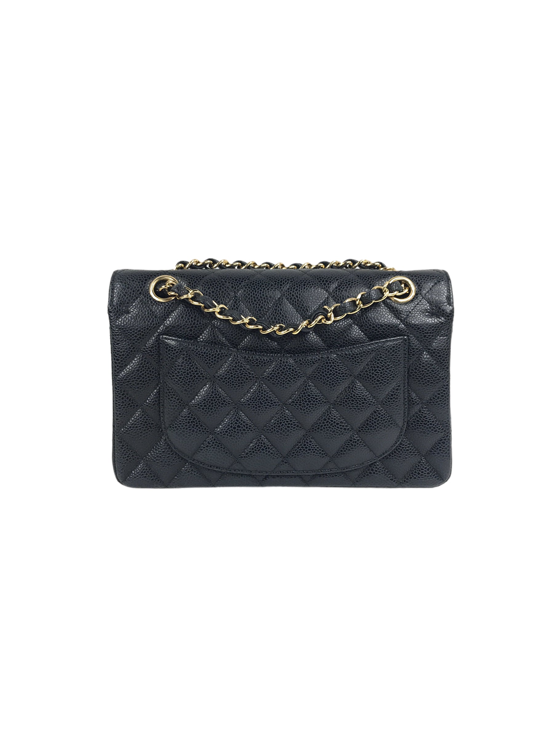 Black Caviar Quilted Small Classic Flap Bag W/GHW