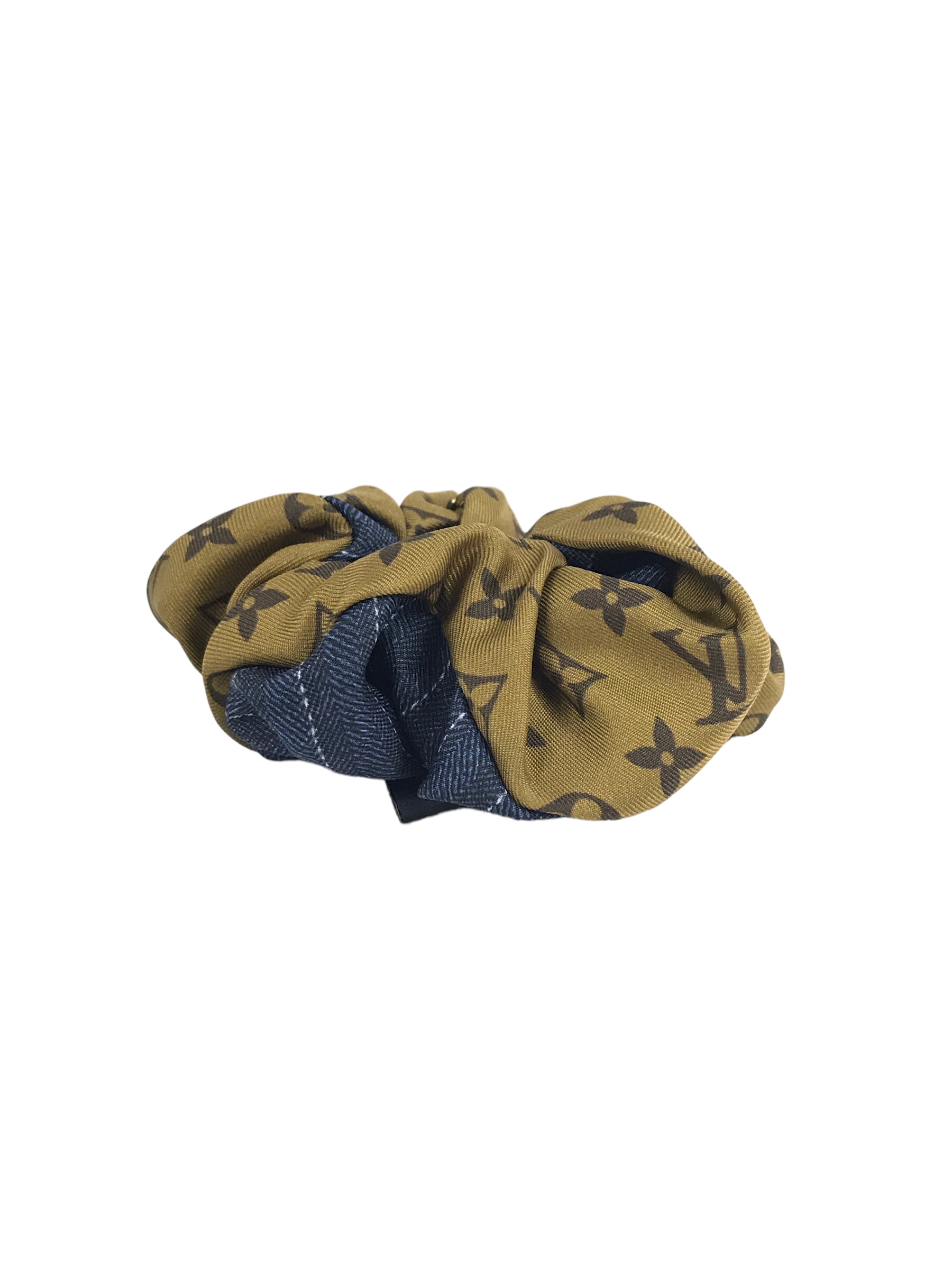 Monogram /Denim Pattern Silk Scrunchie