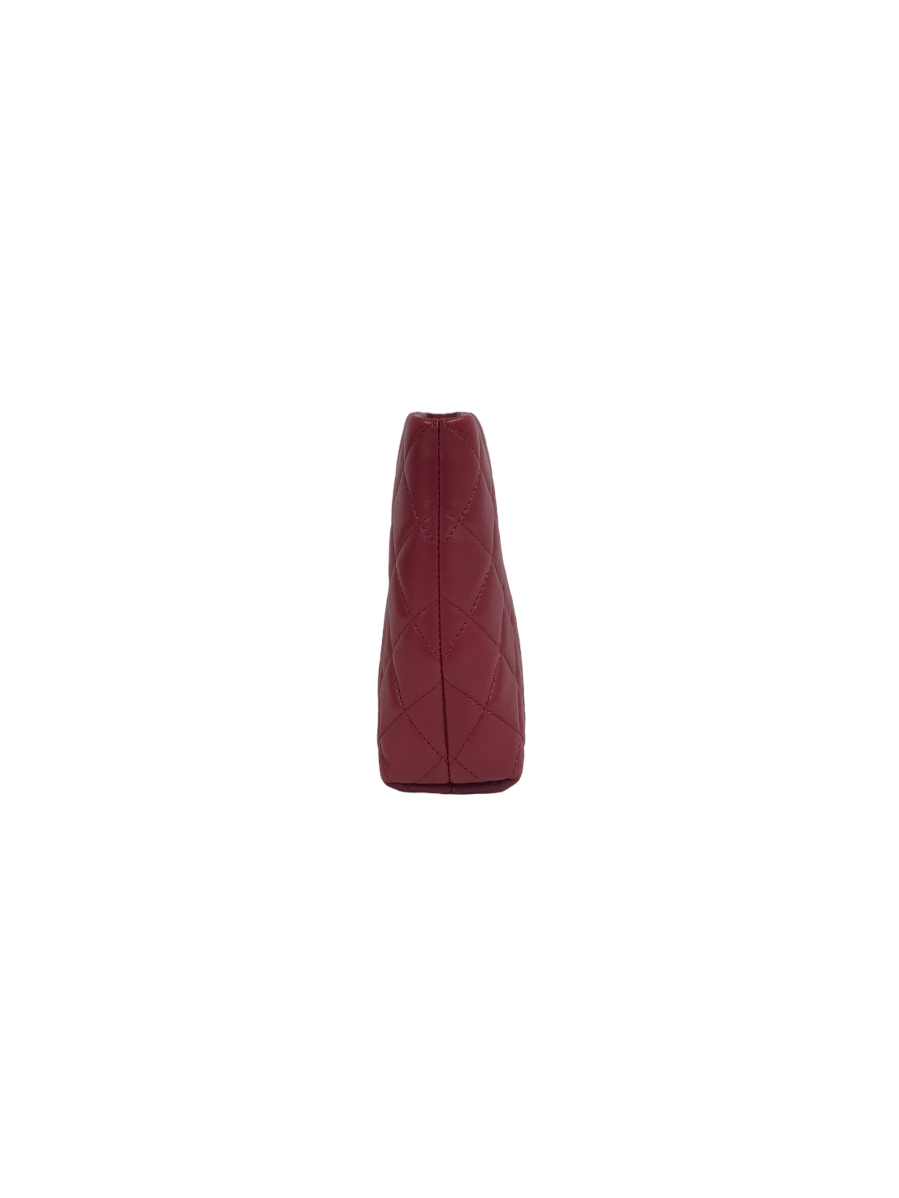 Red Quilted Lambskin CC Clutch W/SHW