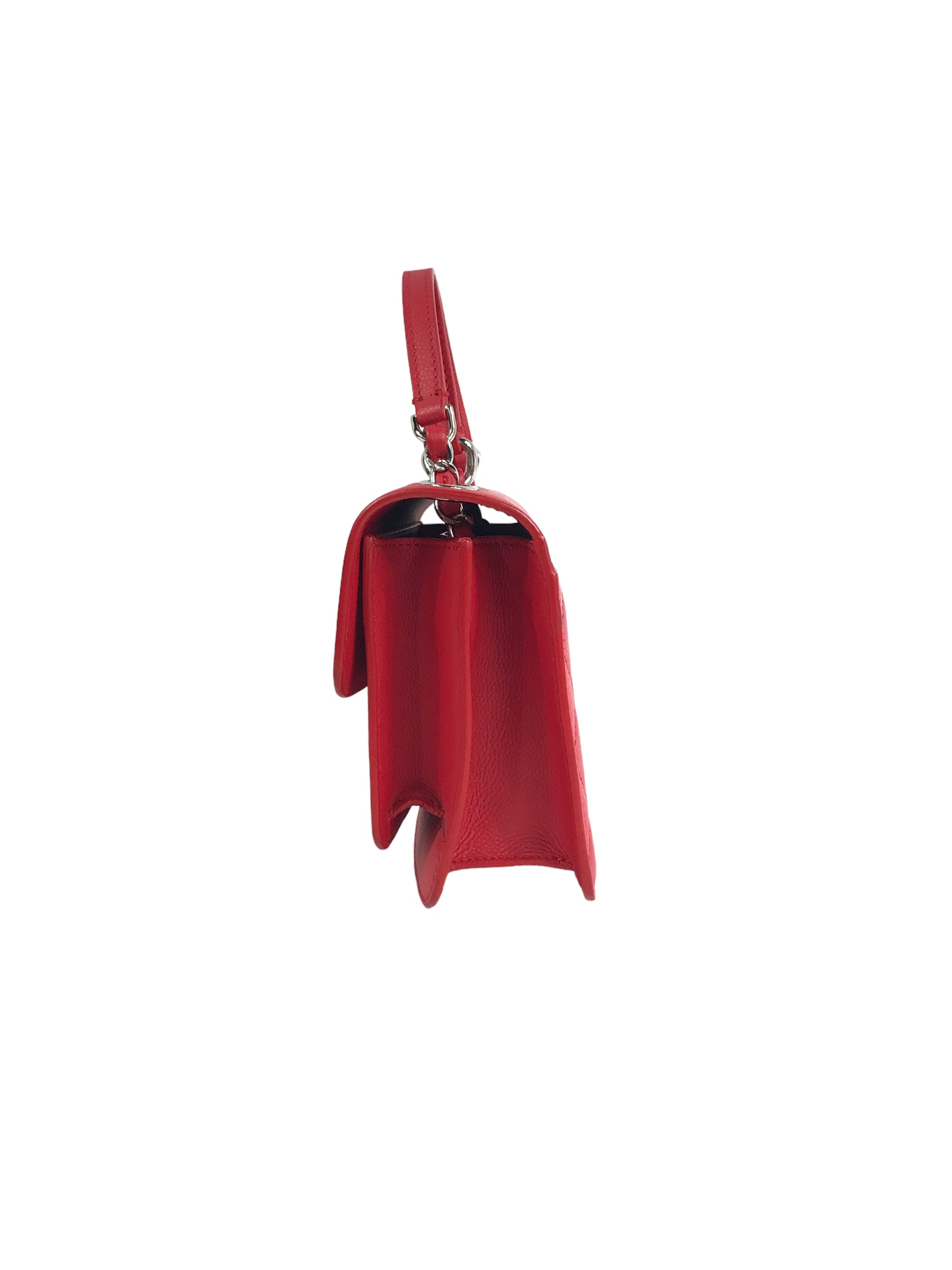 Red Small Caviar CC Box Flap W/SHW
