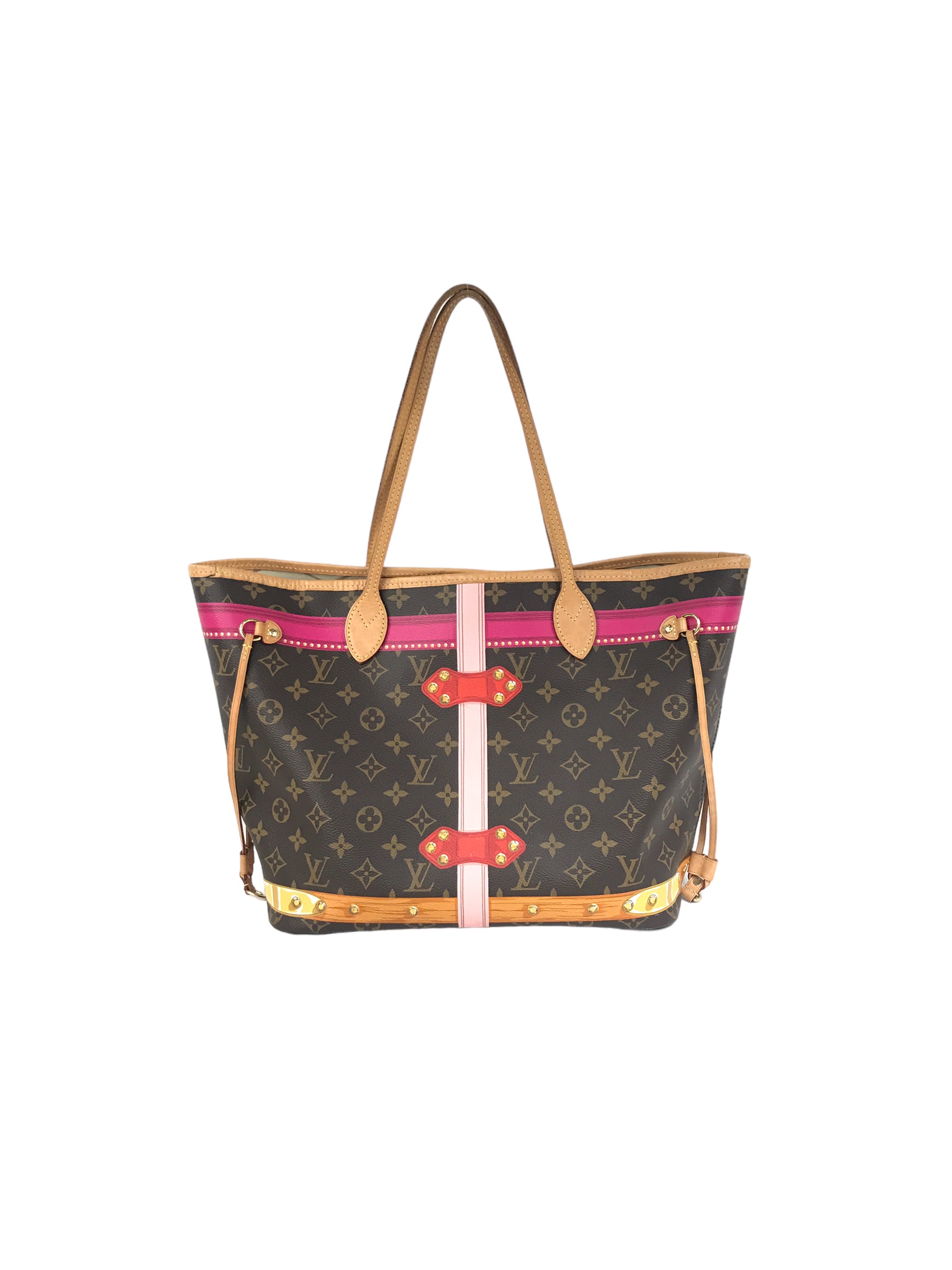 Brown Monogram Canvas “Summer Trunks” Neverfull MM Tote W/GHW- ON LAYAWAY