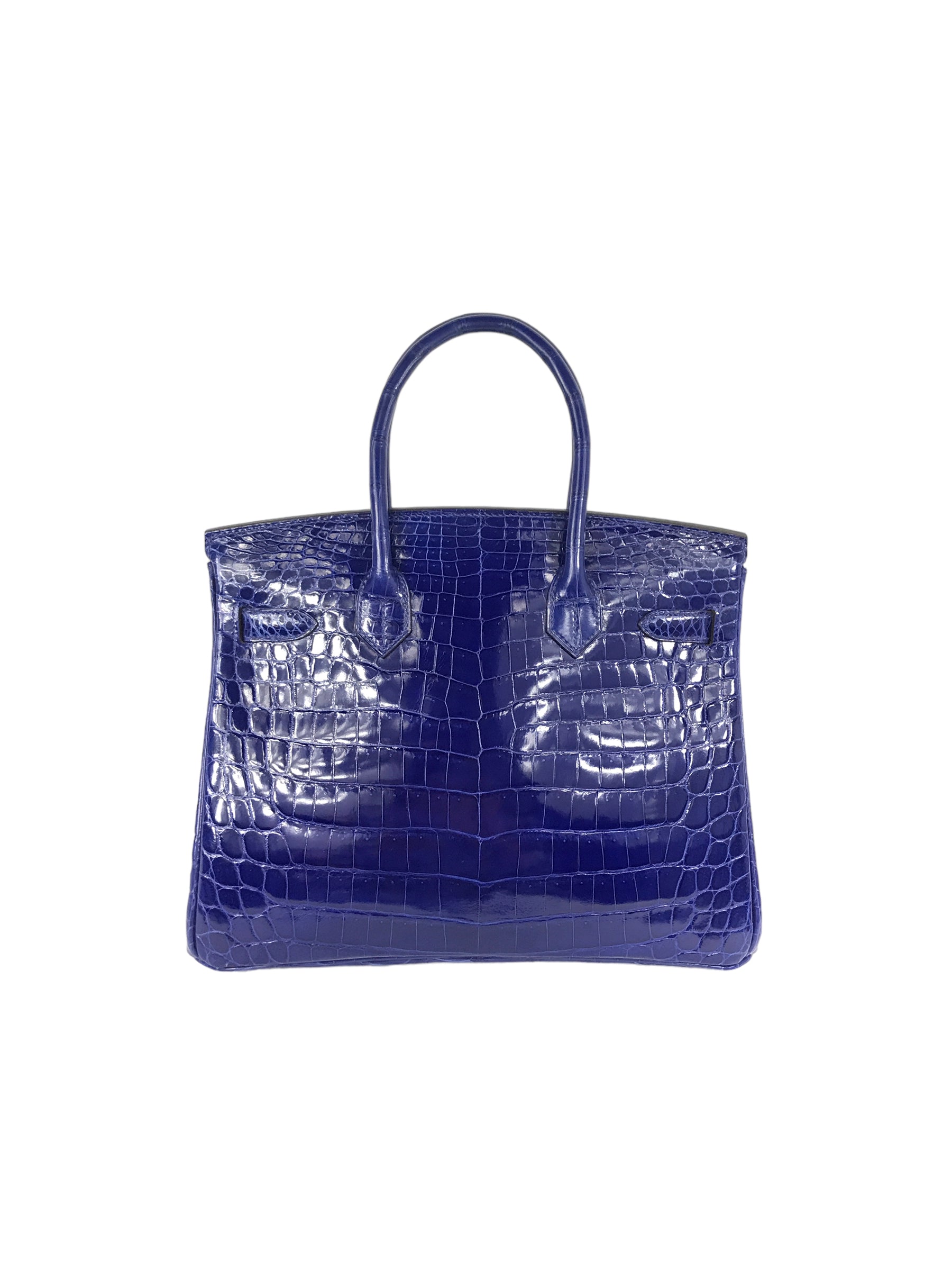 Blue Electric Croc Niloticus Birkin 30 W/ SHW