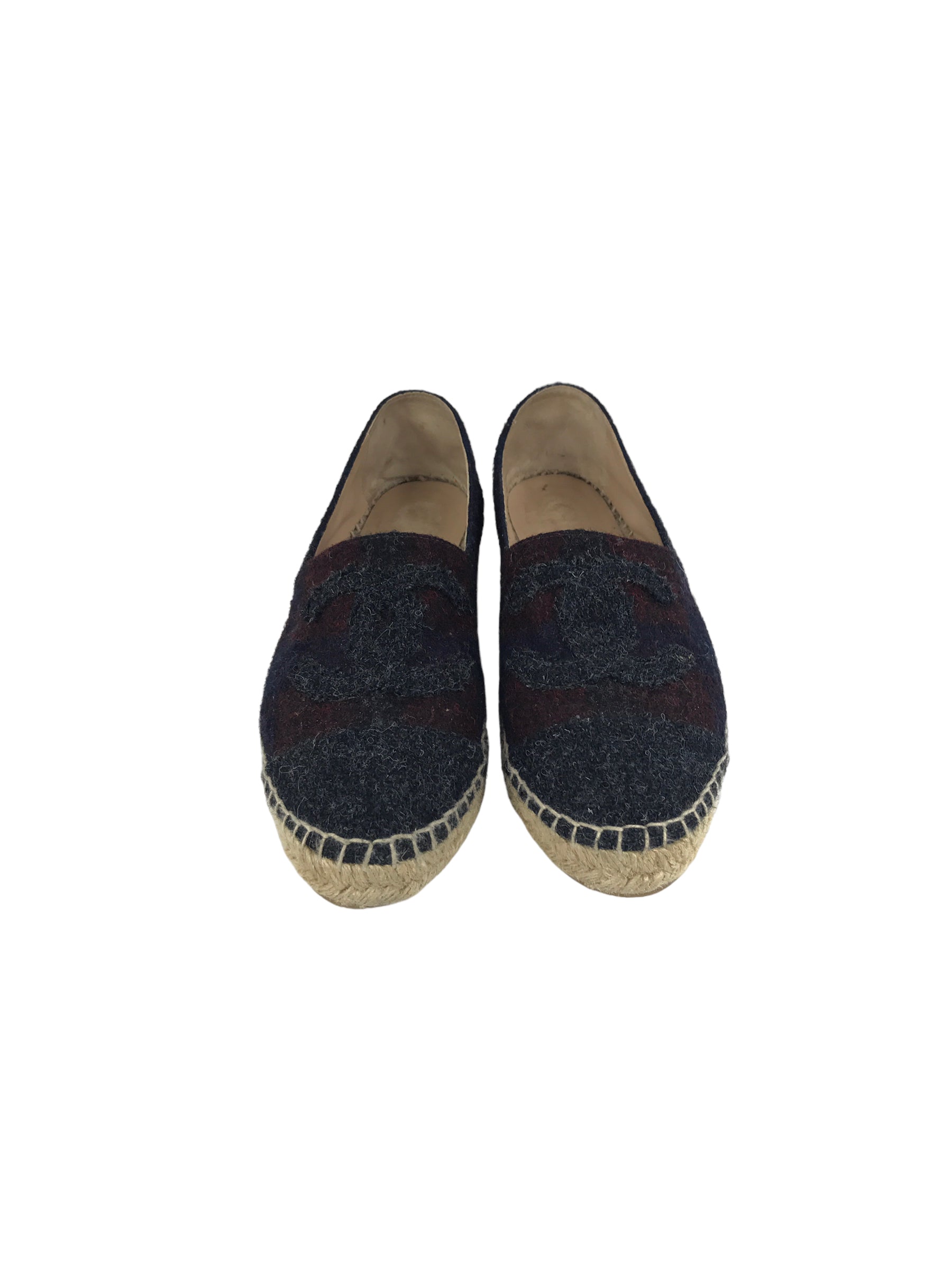 Tweed Burgundy/Navy/Grey CC Espadrilles