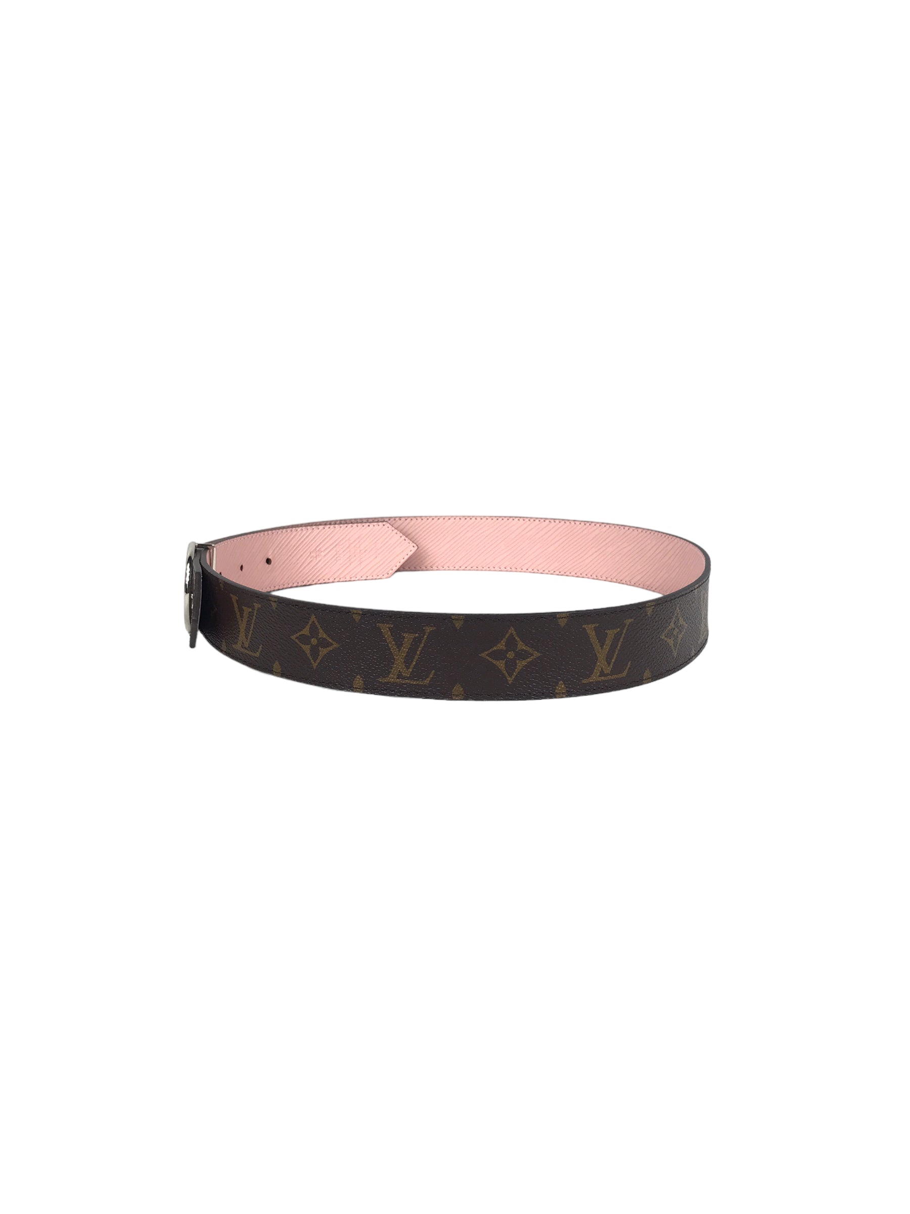 Monogram Canvas/Rose Ballerie Epi LV Circle Reversible Belt w/SHW