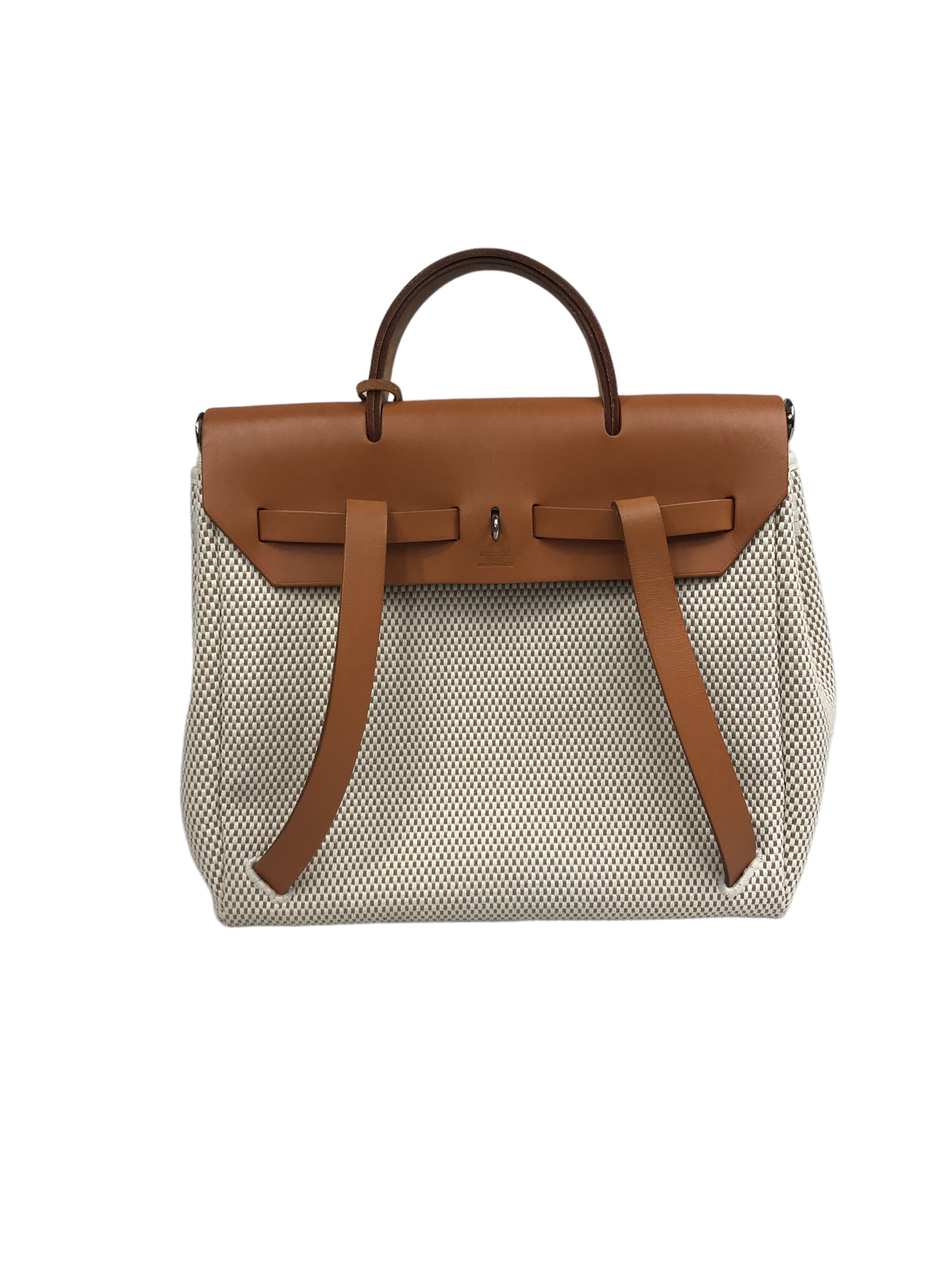 Craie Toile H Canvas Herbag A Dos Zip Backpack GM w/PHW