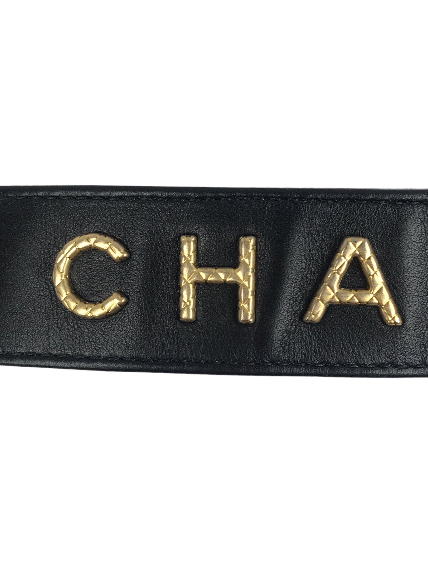 Black Quilted Lambskin New Medium Boy Bag w/ Removable Logo Chanel Top Handle W/AGHW