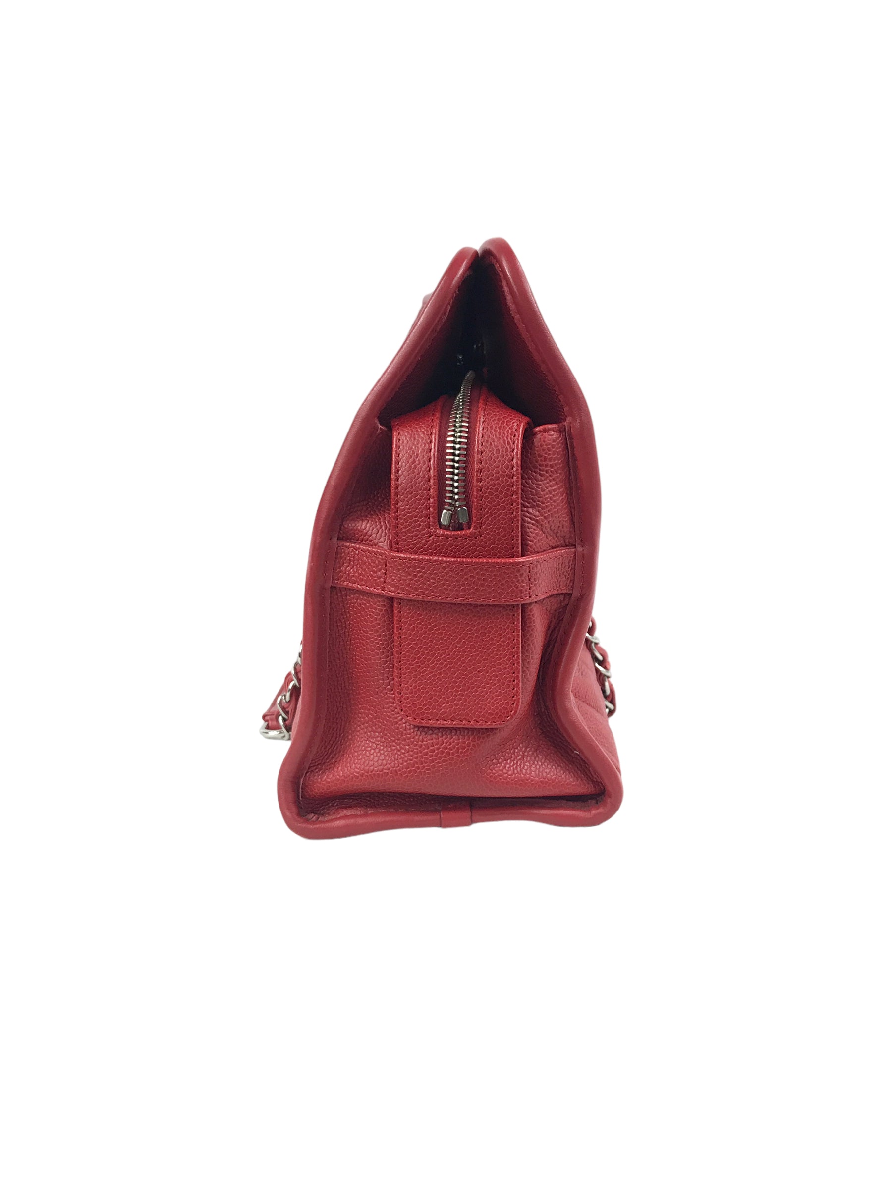 Red Caviar Quilted French Riviera Tote Bag w/SHW