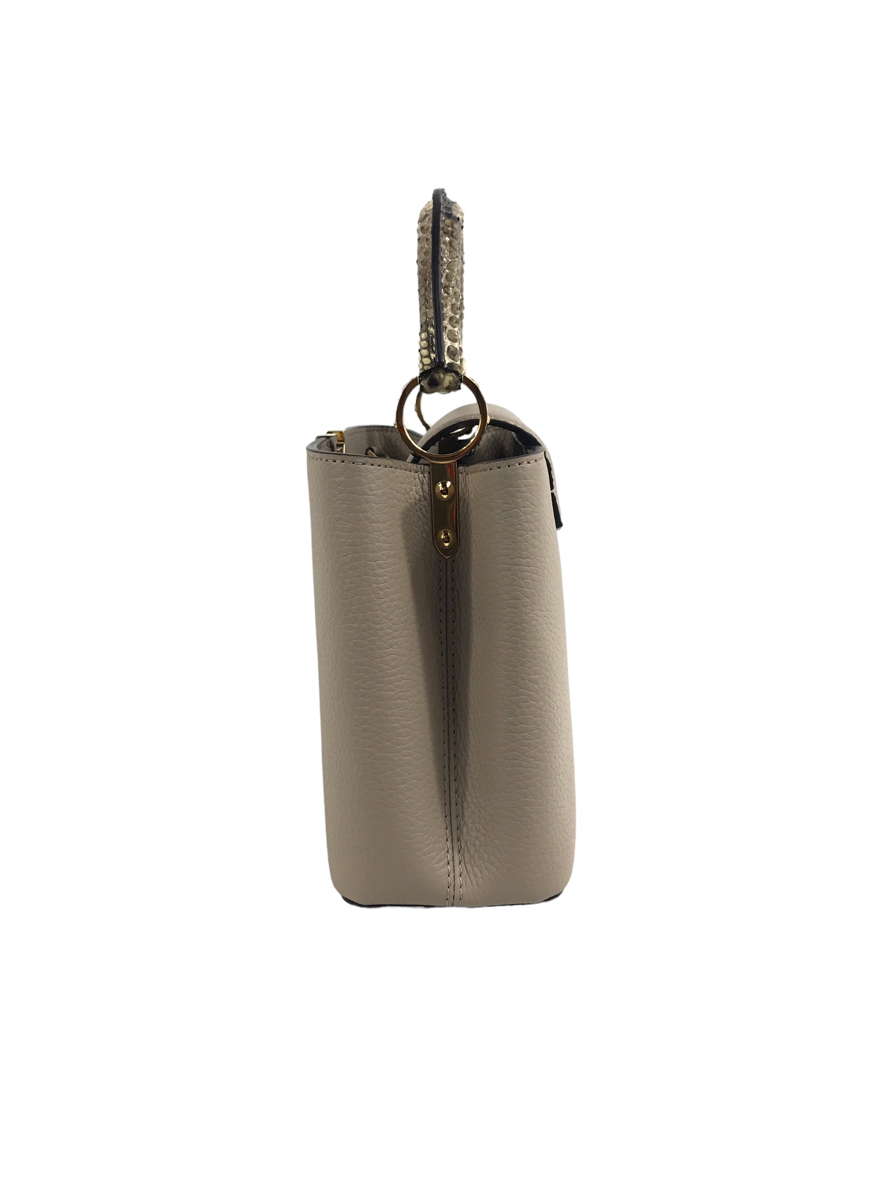 Nude Taurillon Leather Capucines BB Bag w/Python Handle and GHW- ON LAYAWAY