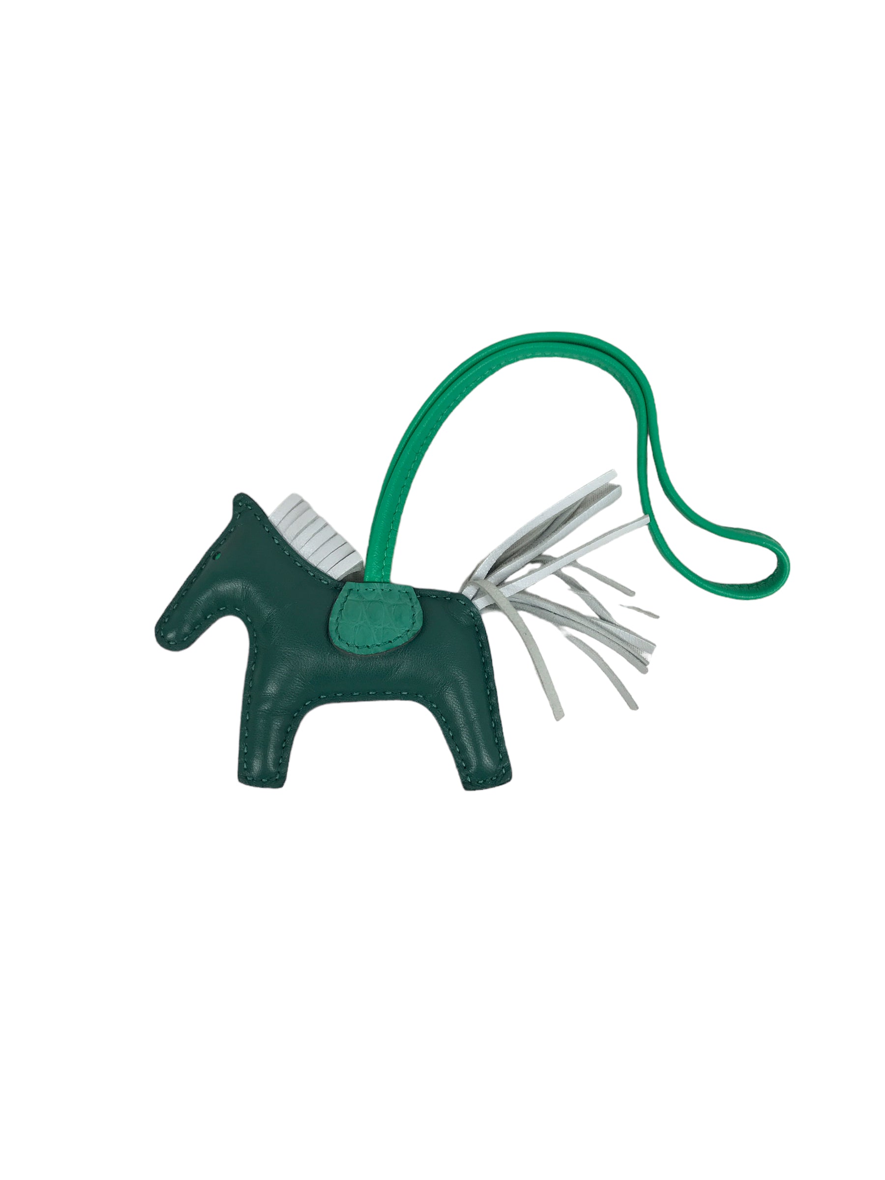 Cactus Green/Malachite/Brule Lambskin & Alligator Mississippiensis Rodeo PM Charm