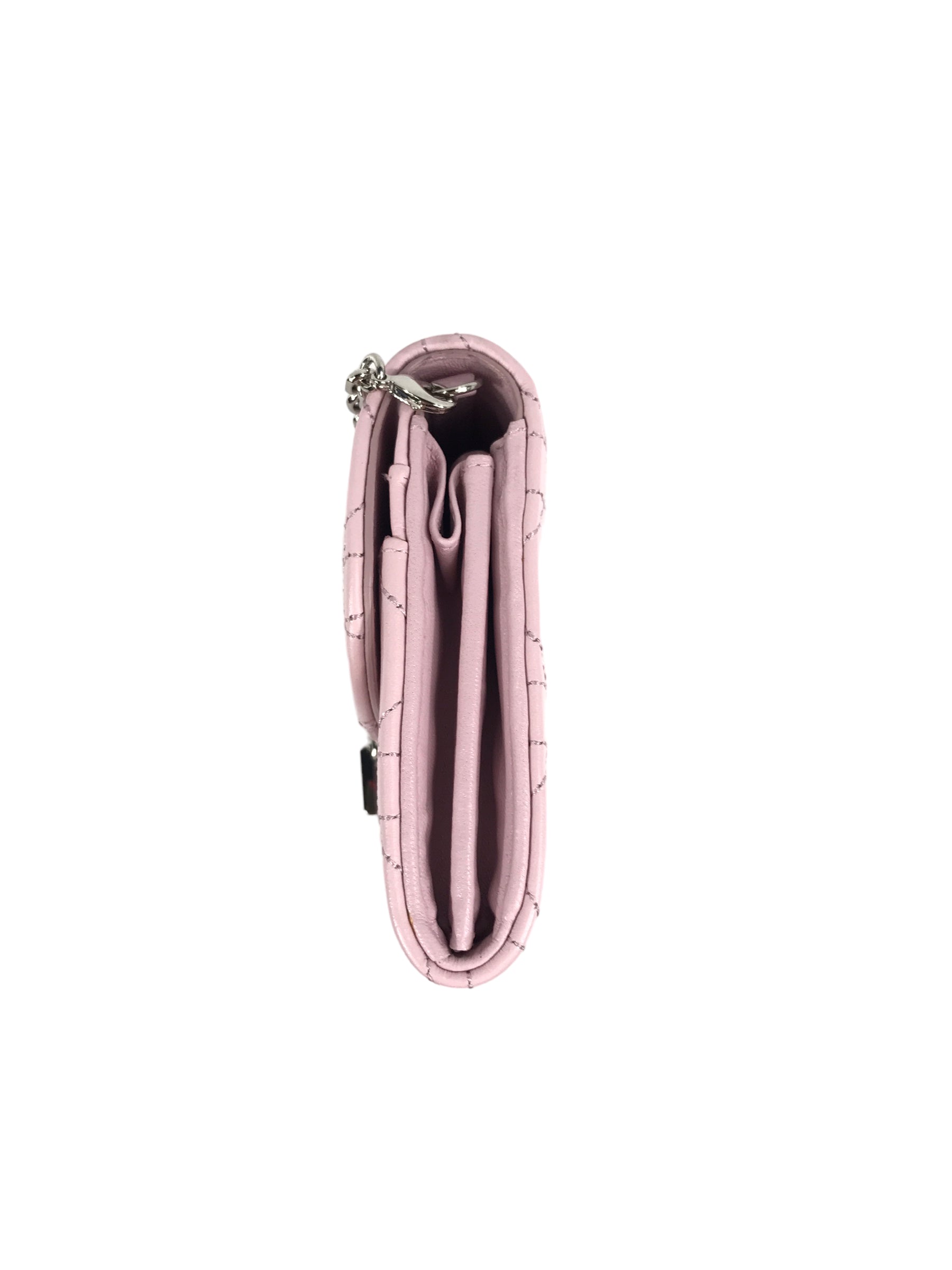 Pink Leather Wallet On Chain W/SHW