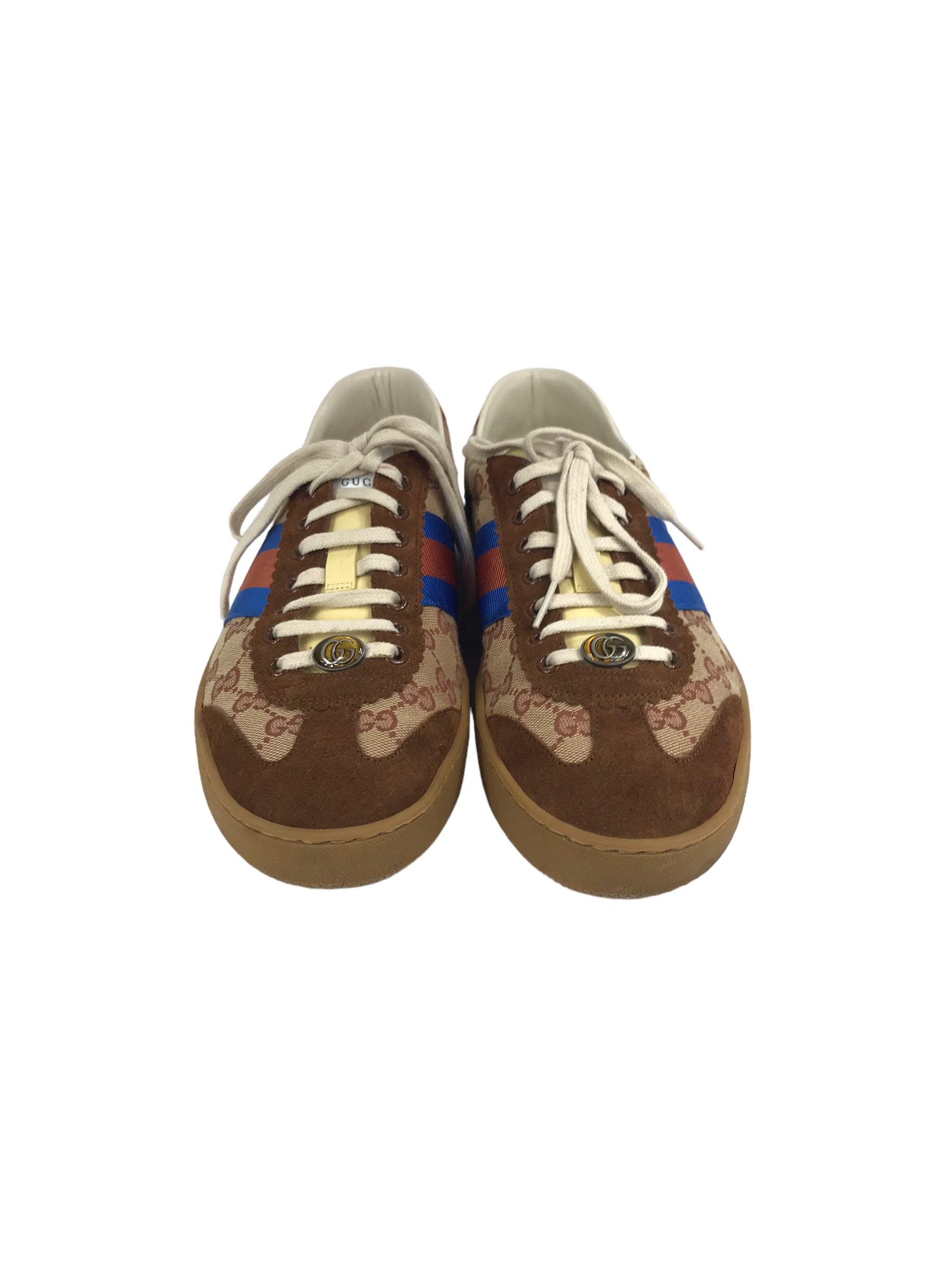 Brown Suede/Brown Monogram Web Men's G74 Sneakers