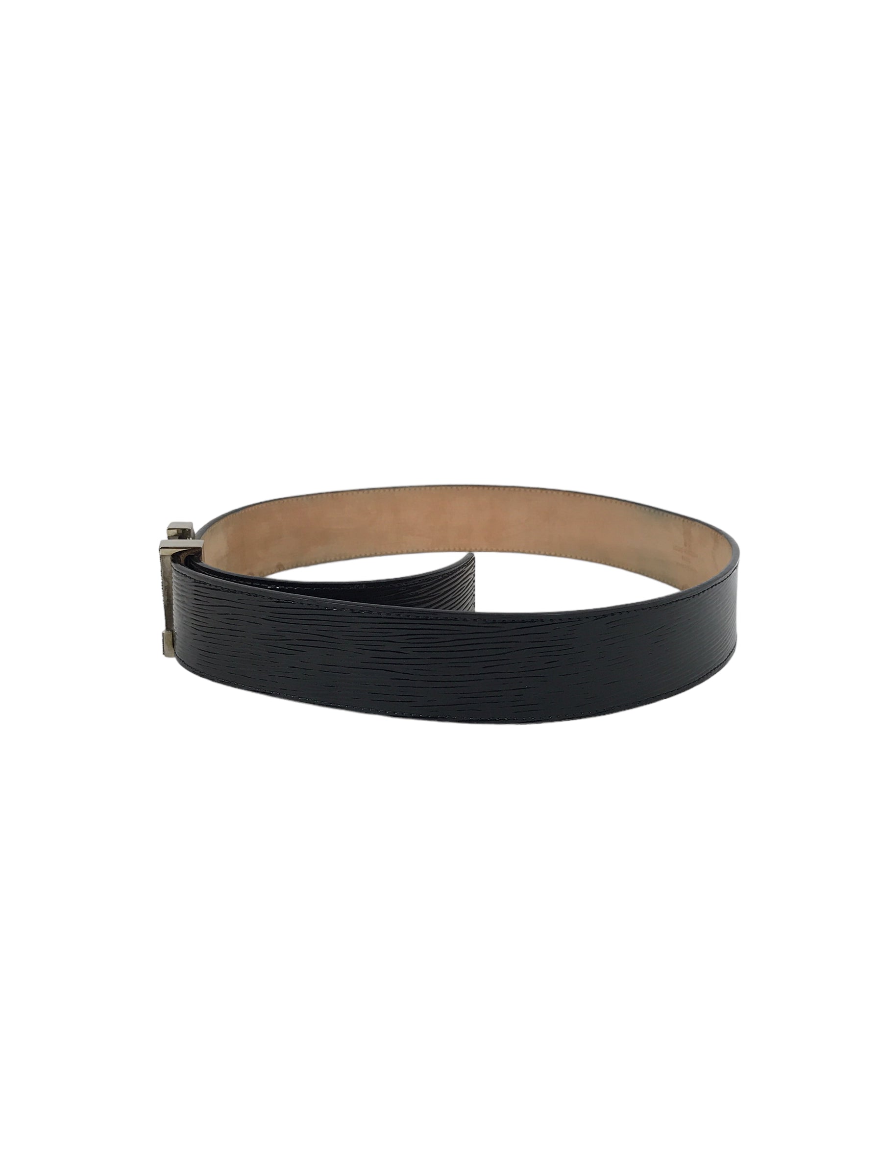 Black Epi Leather LV Belt w/SHW