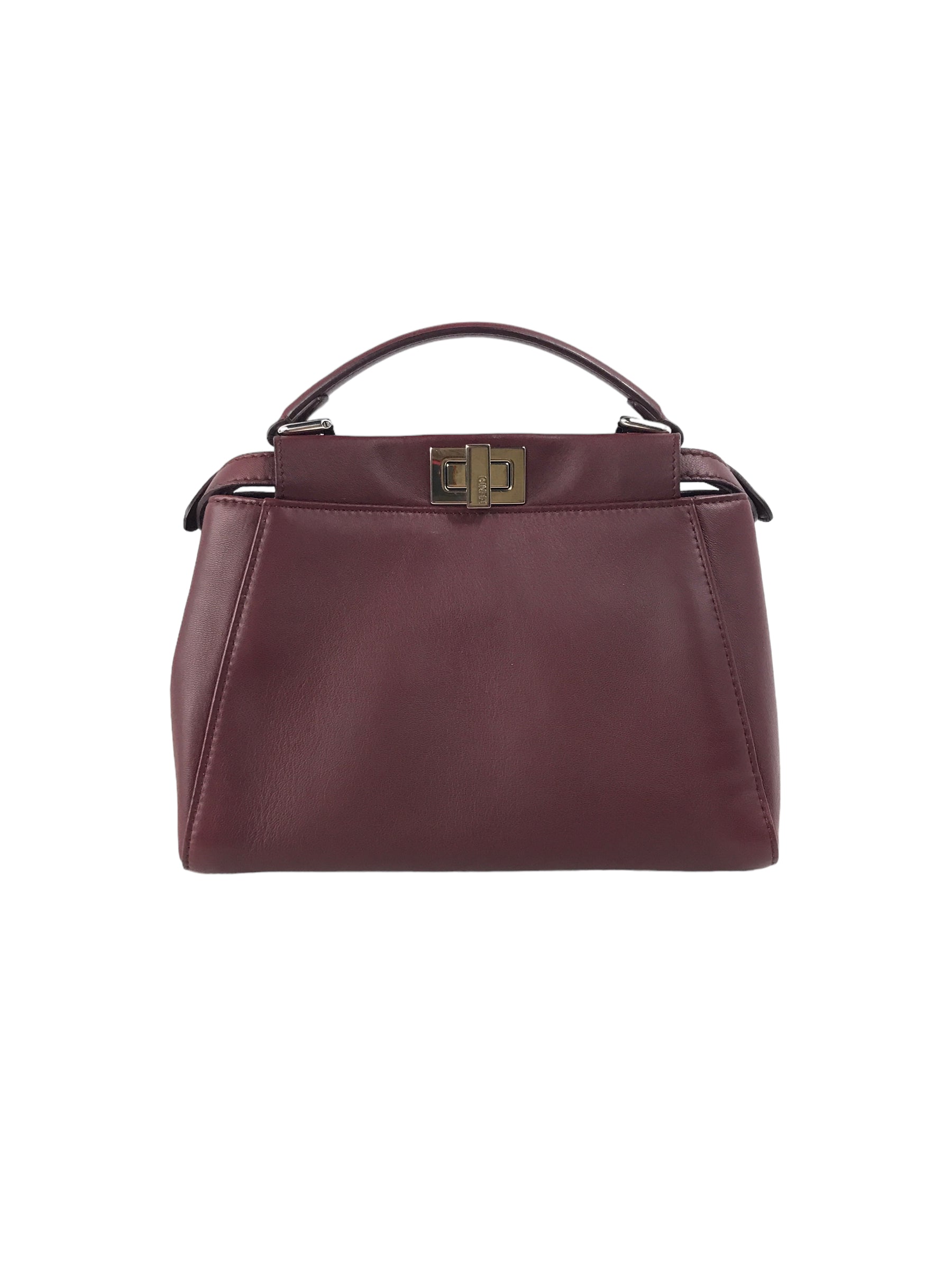 Burgundy Mini Peekaboo w/ removable monogram coated canvas peekaboo defender case w/SHW