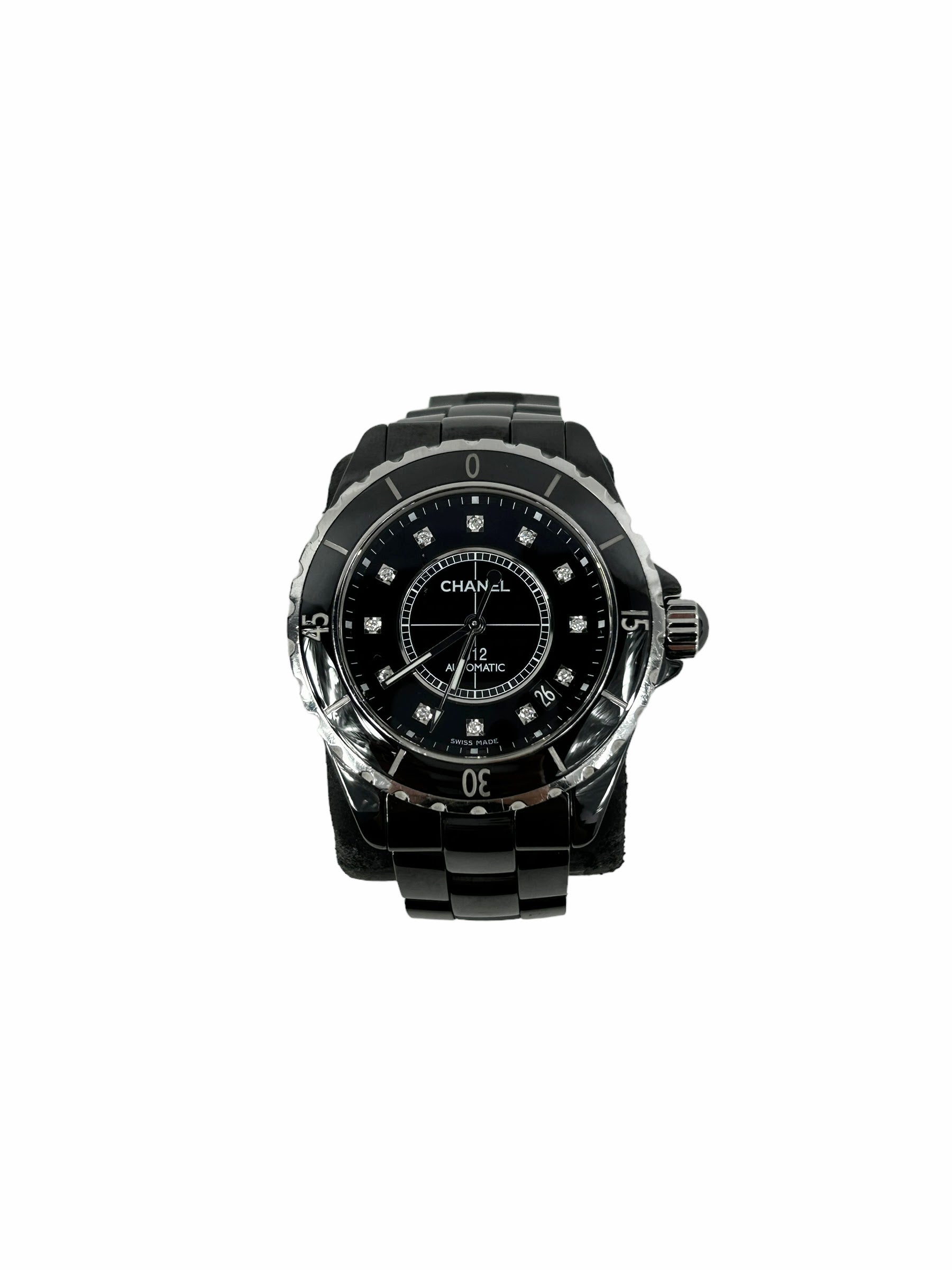 J12 Black Ceramic 38mm w/Accent Diamond Watch