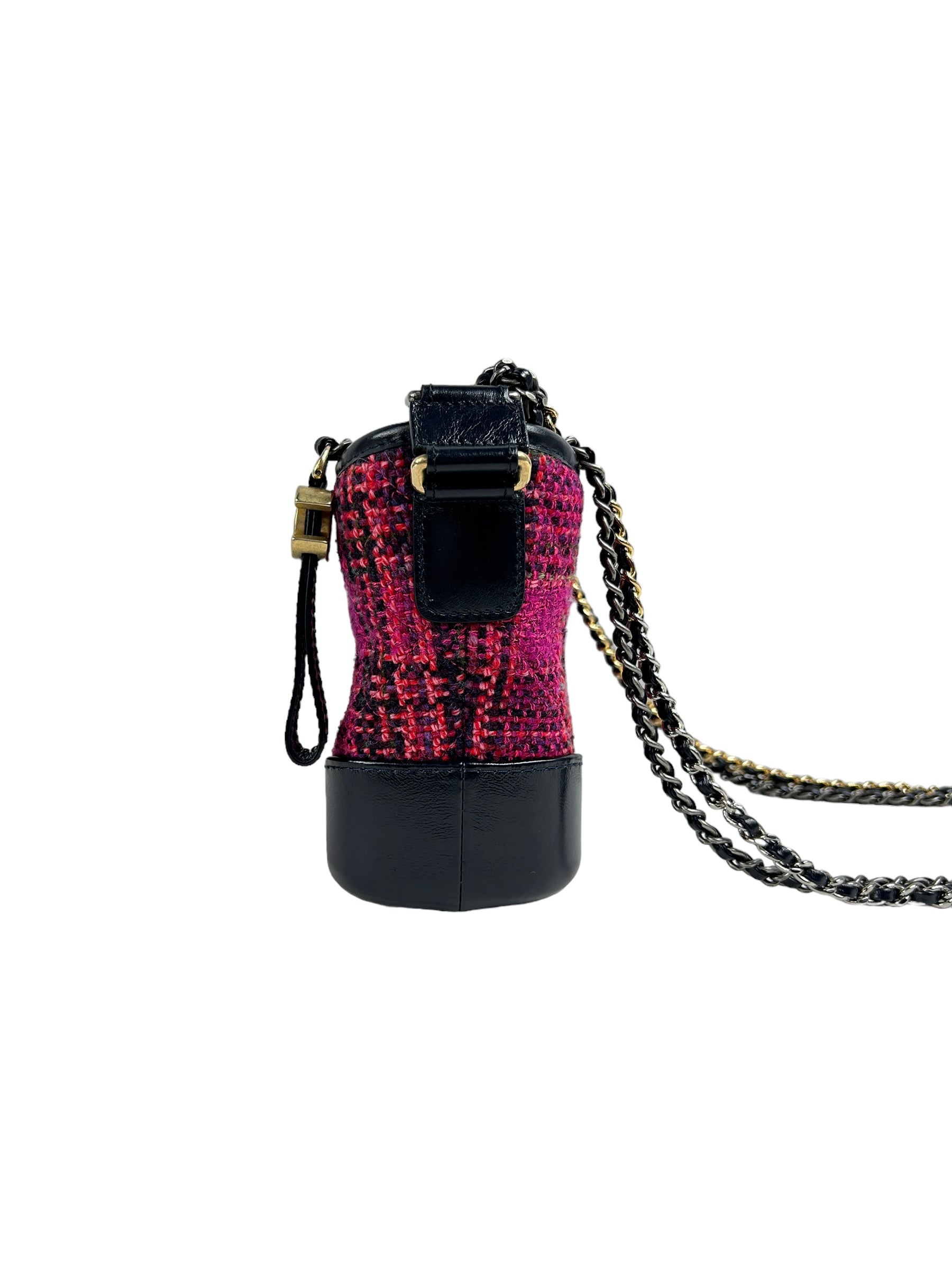 Pink/Navy Tweed Small Gabrielle Bag w/GHW/SHW/RHW/AGHW