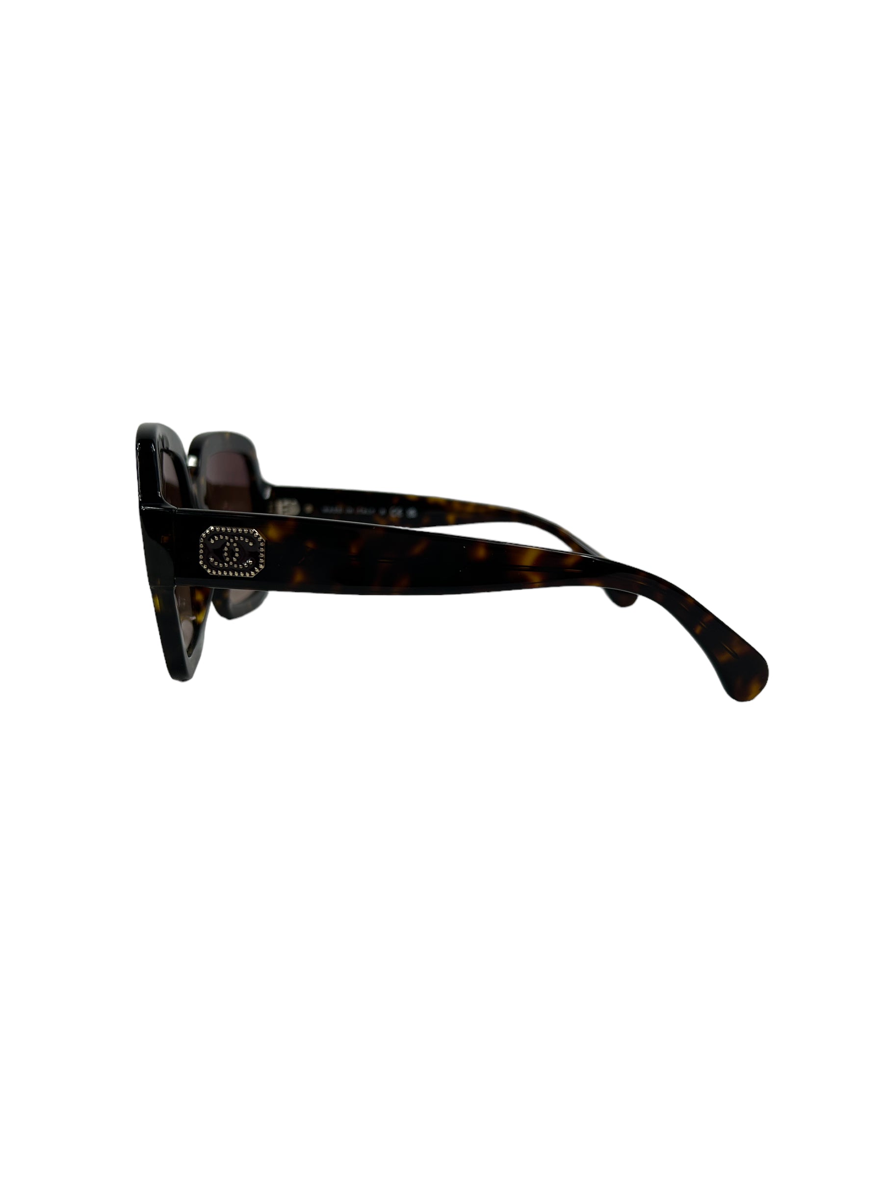 Brown Tortoise Acetate Square Frame Sunglasses