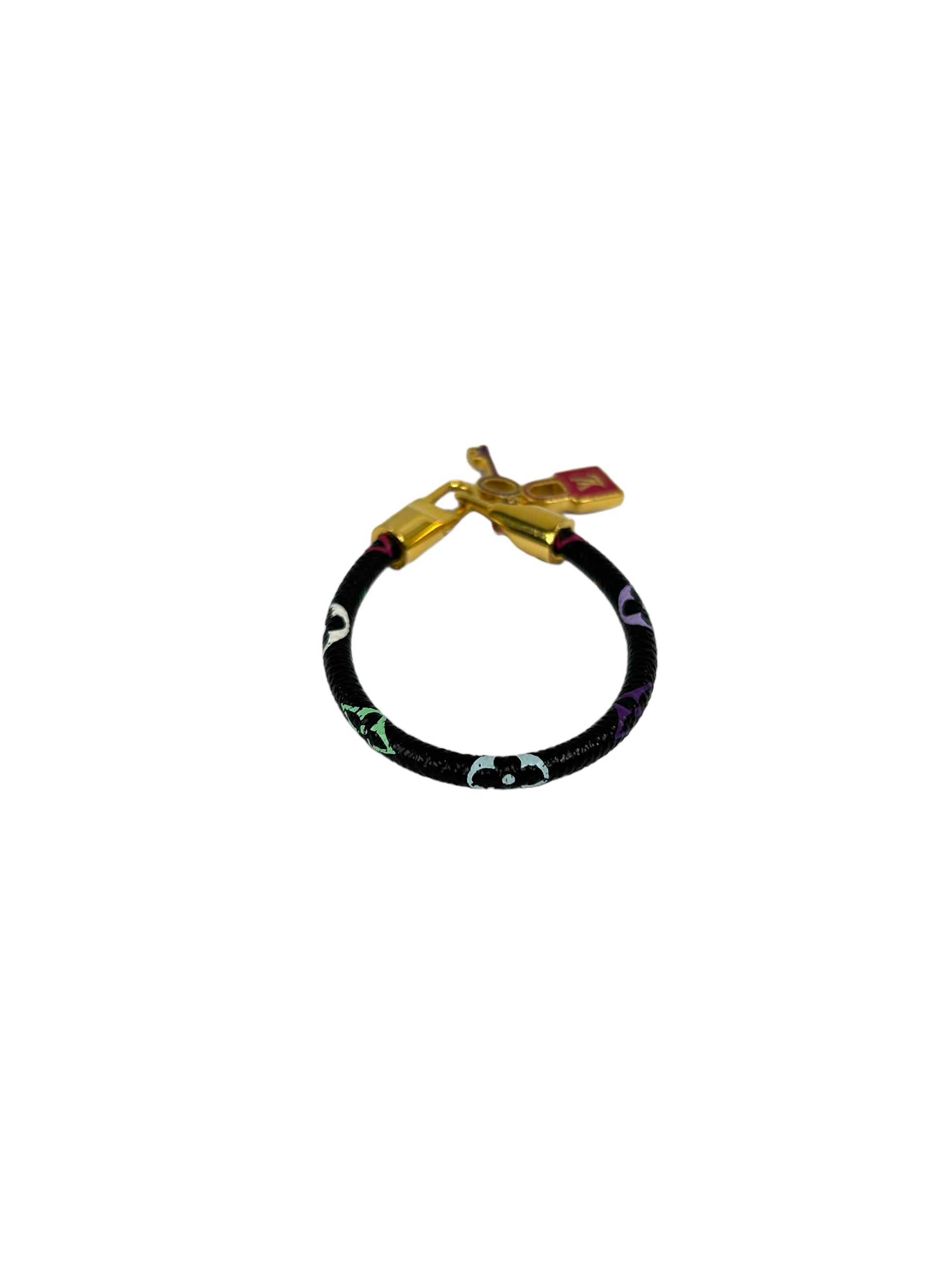 Multicolored/Black Monogram Coated Canvas Luck It Bracelet w/GHW