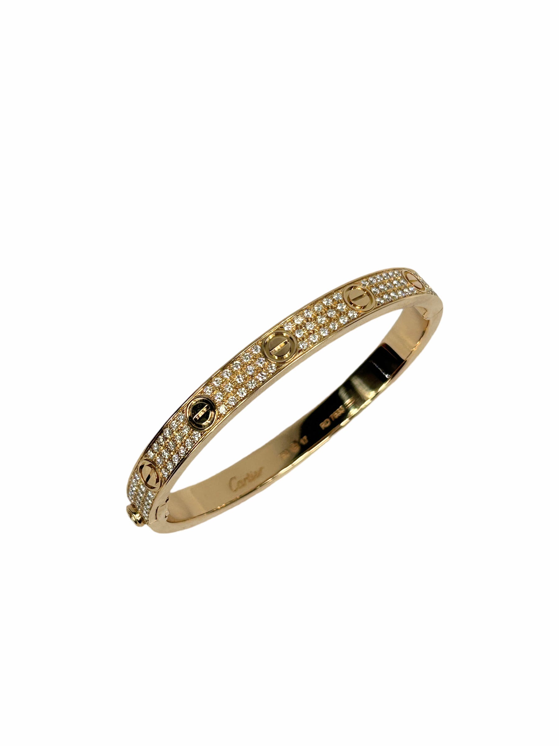 18K Rose Gold Diamond Paved Love Bracelet-ON LAYAWAY
