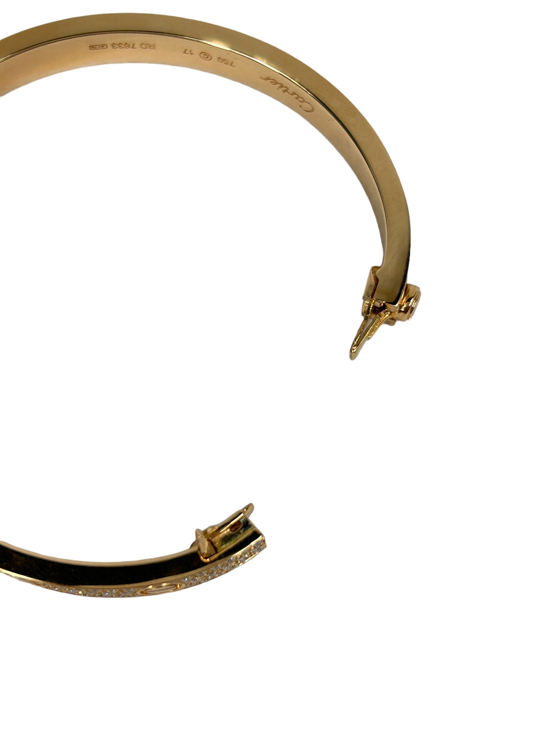 18K Rose Gold Diamond Paved Love Bracelet