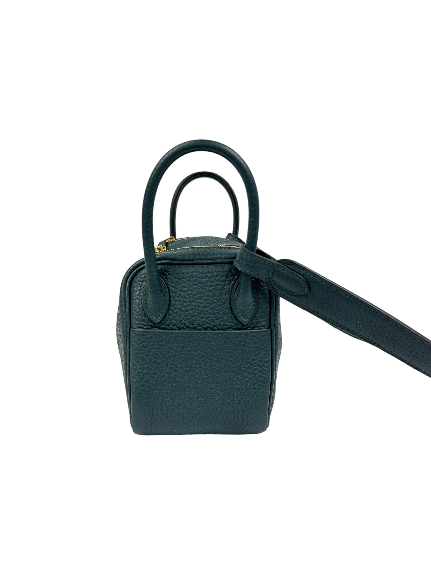 Vert Cypress Clemence leather Mini Lindy w/GHW