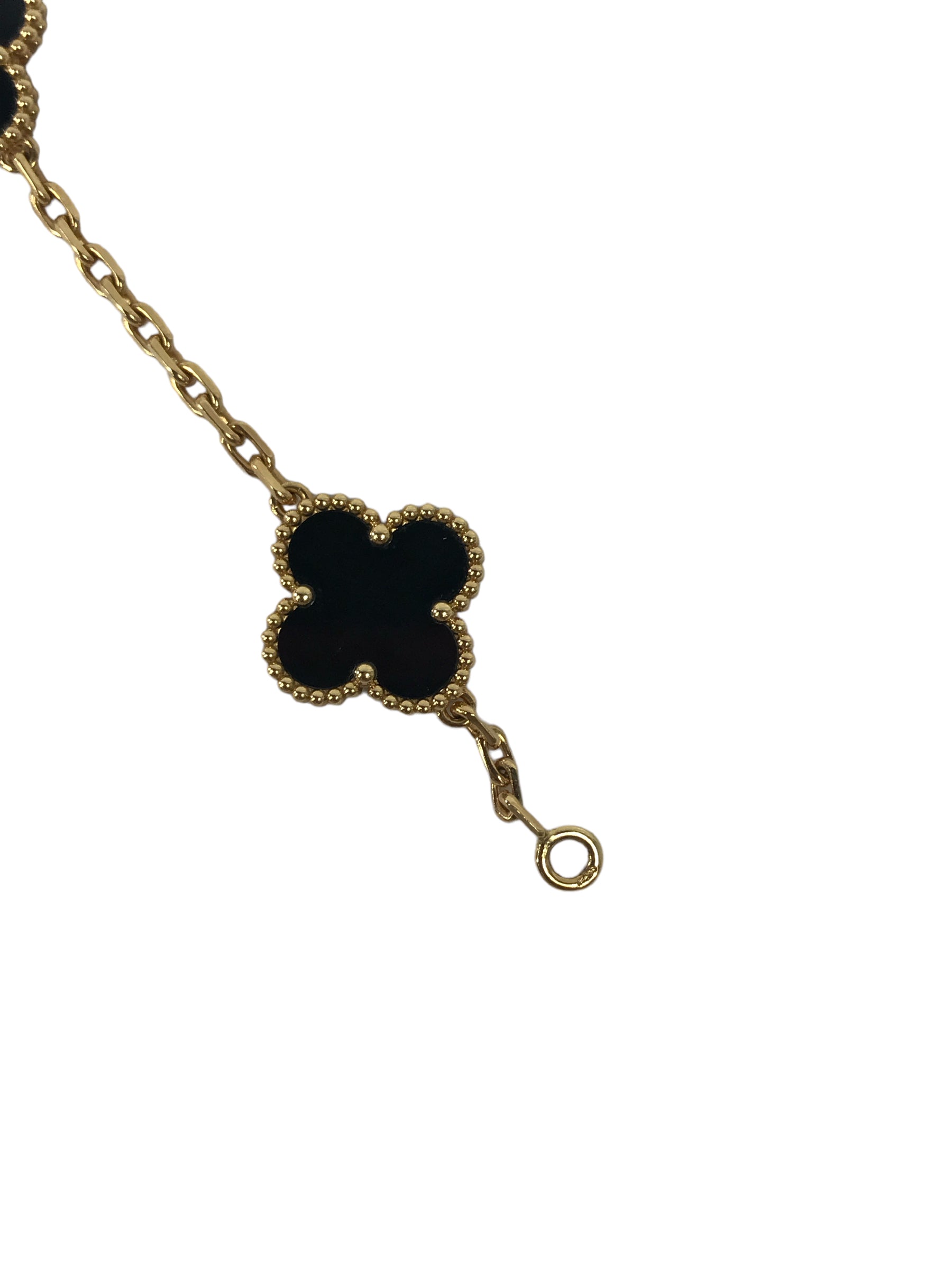 Alhambra Onyx 10 Motifs 18K Yellow Gold Necklace